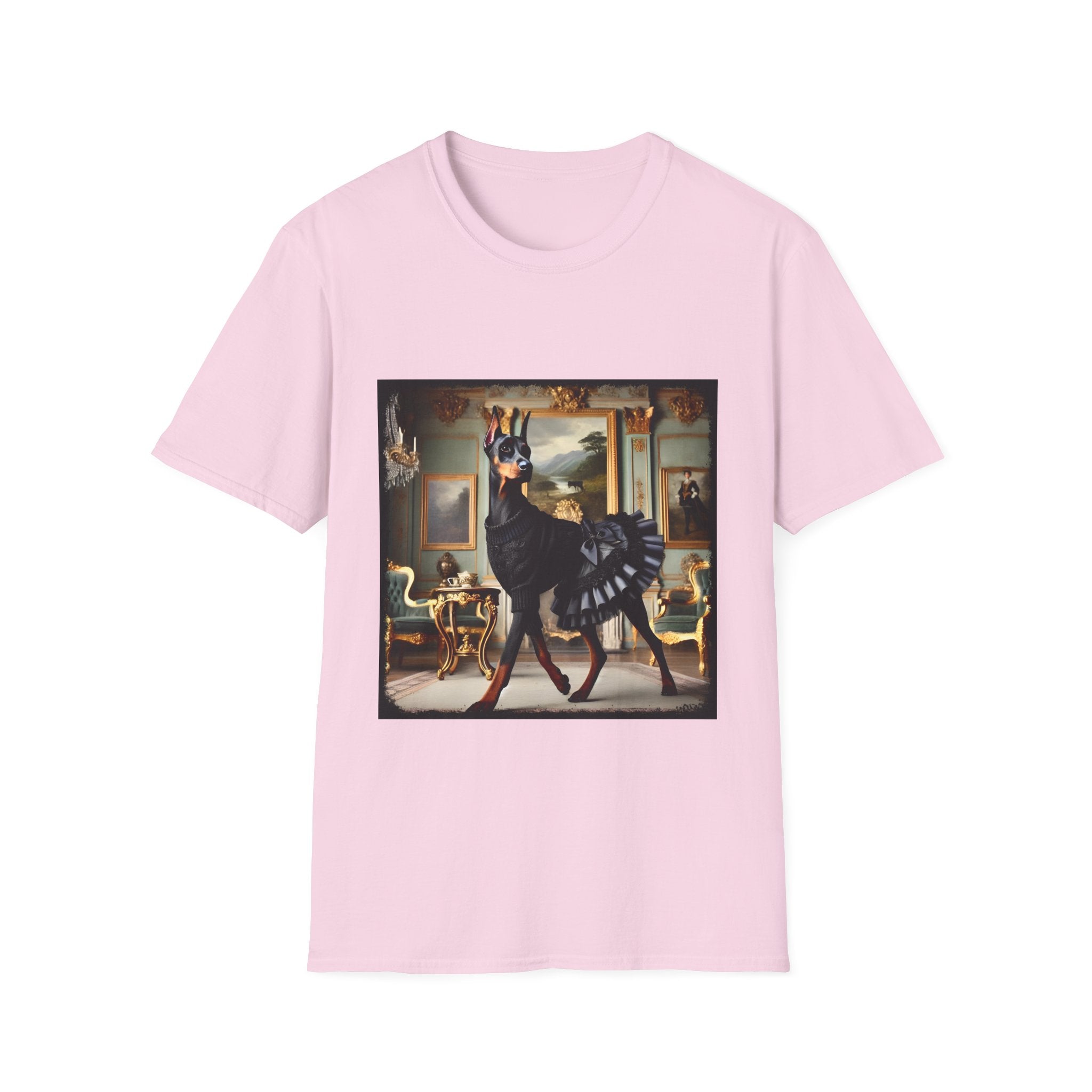Doberman Pinscher Runway Rich | Unisex Dog T-Shirt