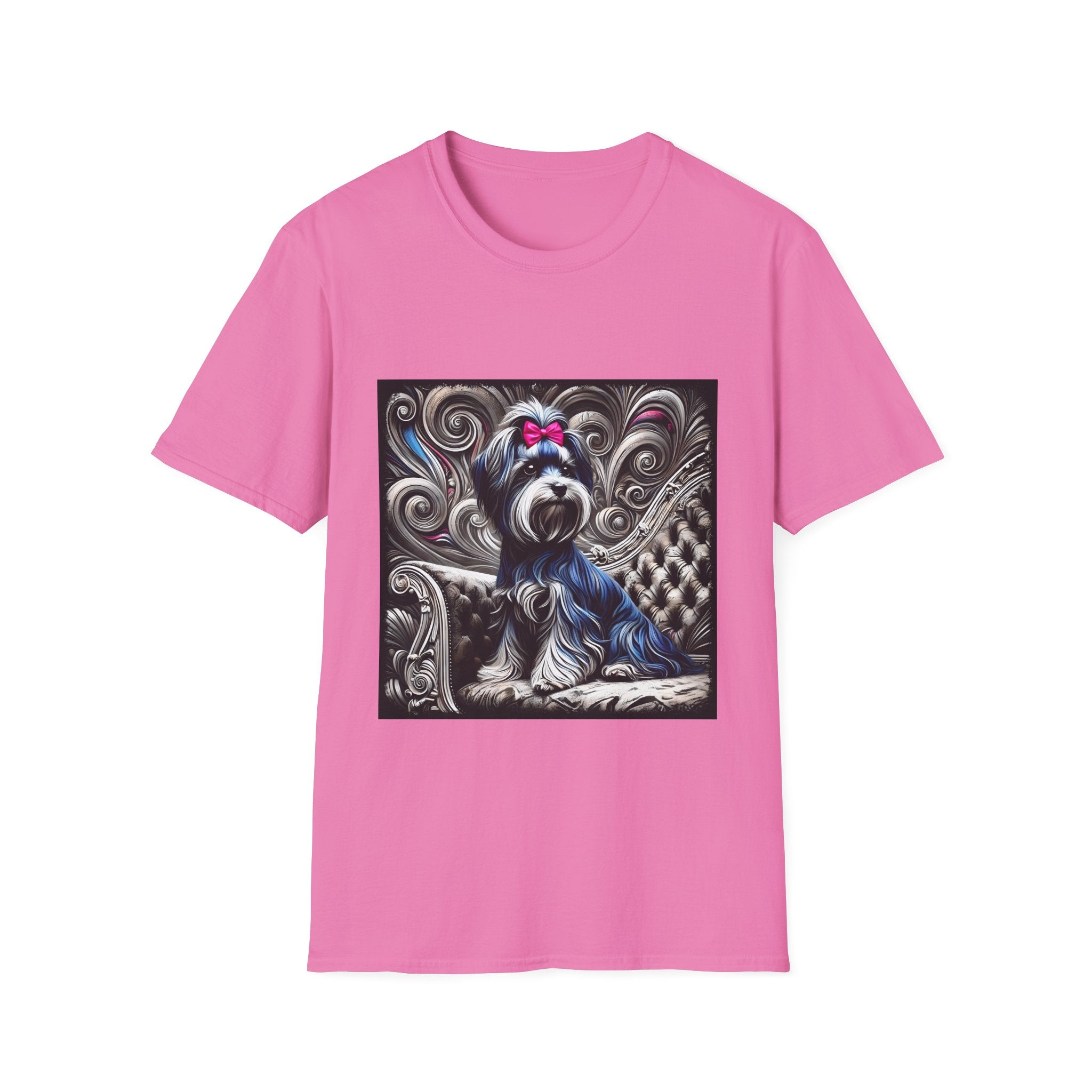 Havanese B&W Pink Bow |  Unisex Dog T-Shirt