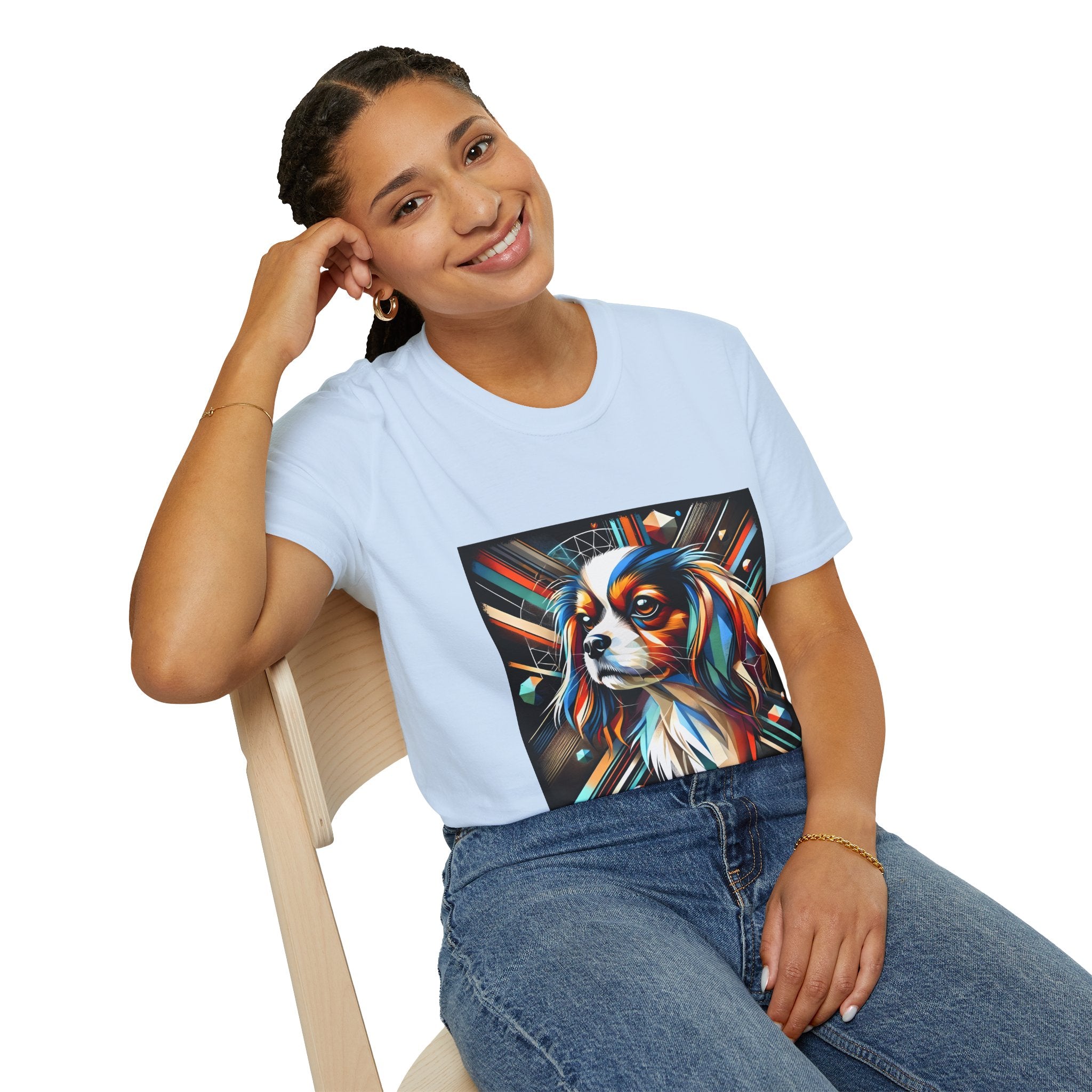 Cavalier King Charles Spaniel Multicolored Geometric | Unisex Dog T-Shirt