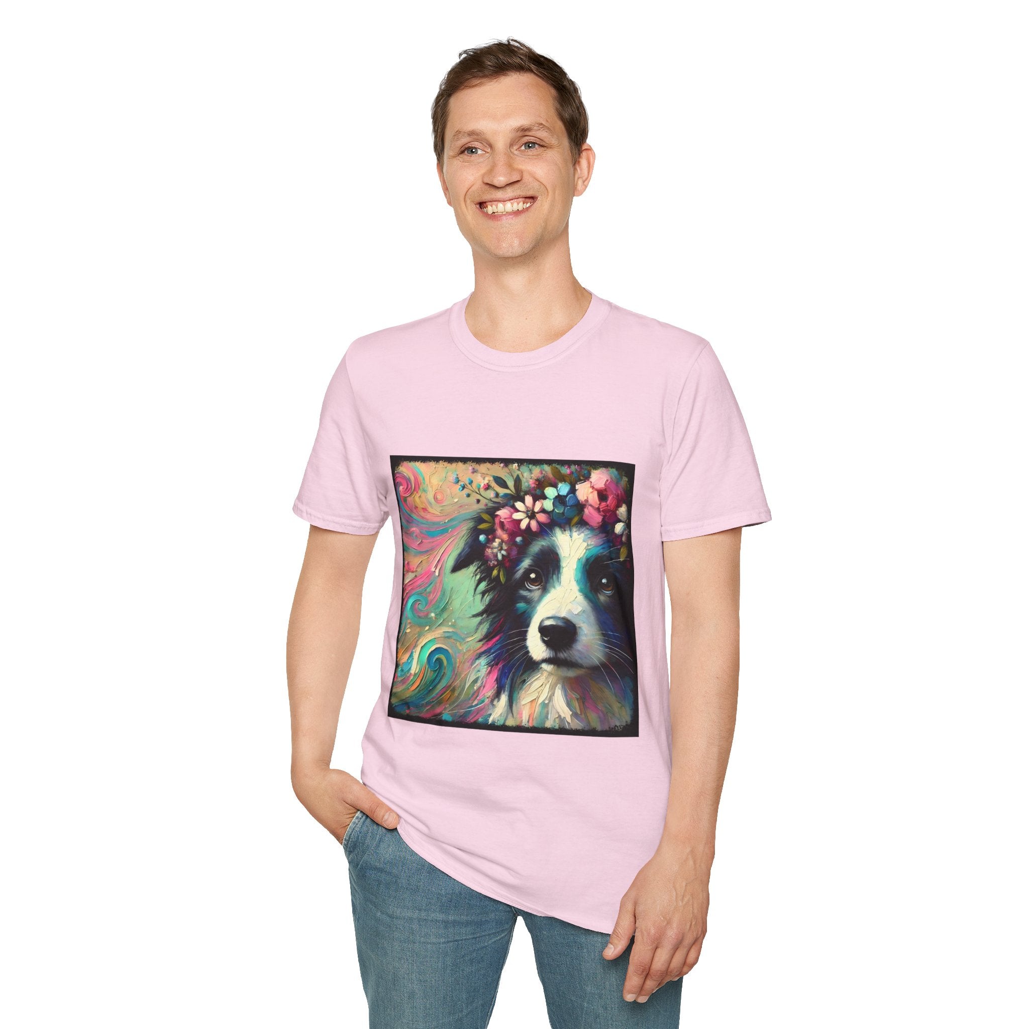 Border Collie Pastel Flower Classic | Unisex Dog T-Shirt
