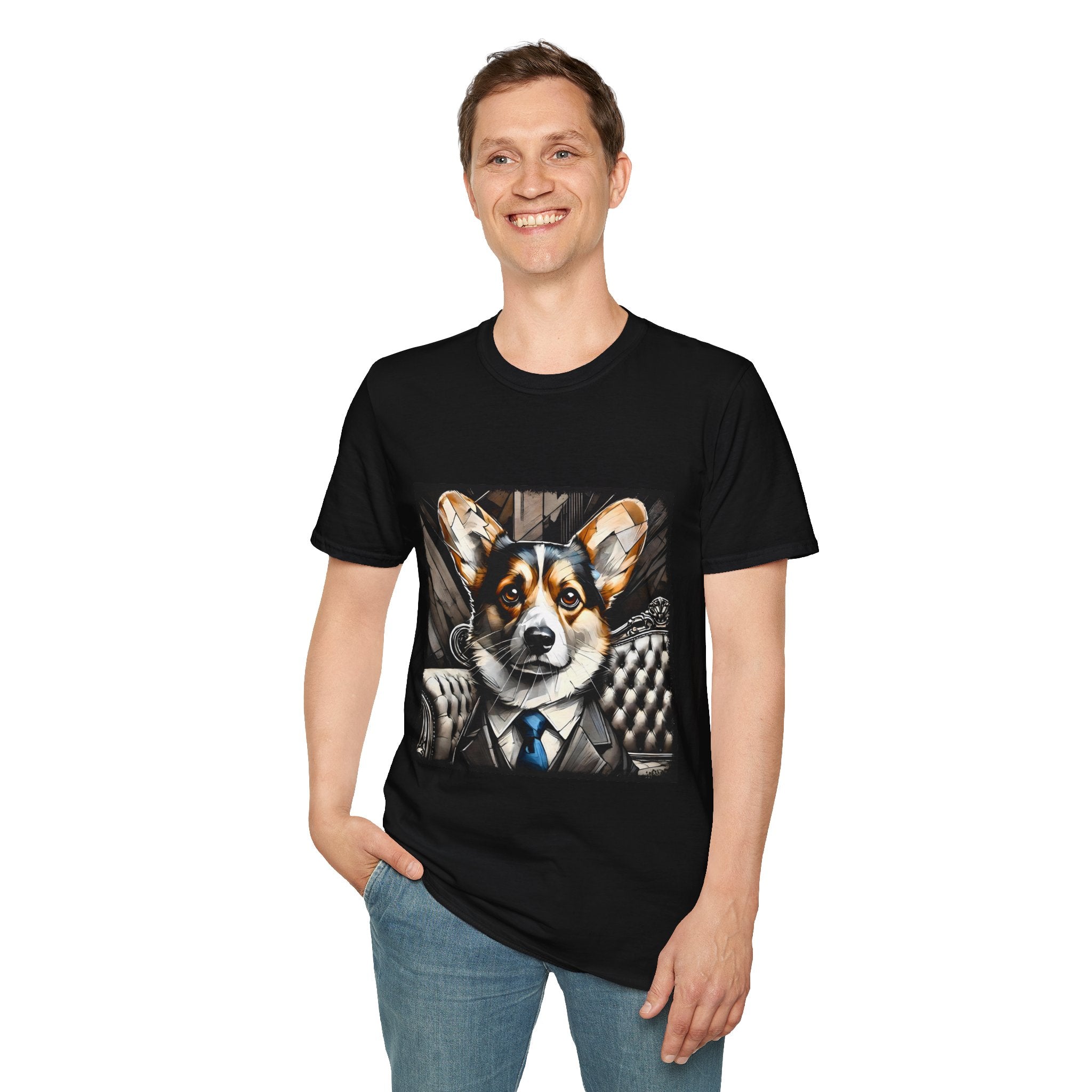 Pembroke Welsh Corgi B&W Bold Eyes | Unisex Dog T-Shirt