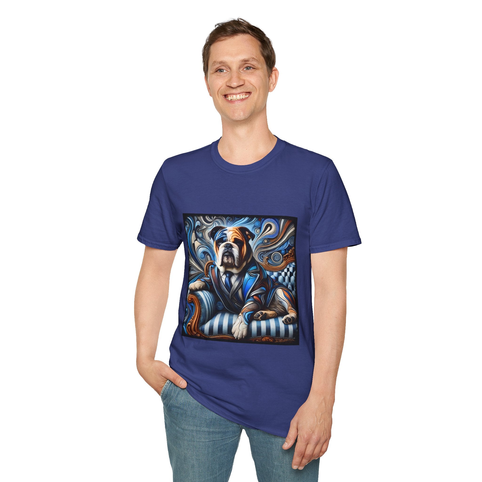 Bulldog Blue Swirl | Unisex Dog T-Shirt