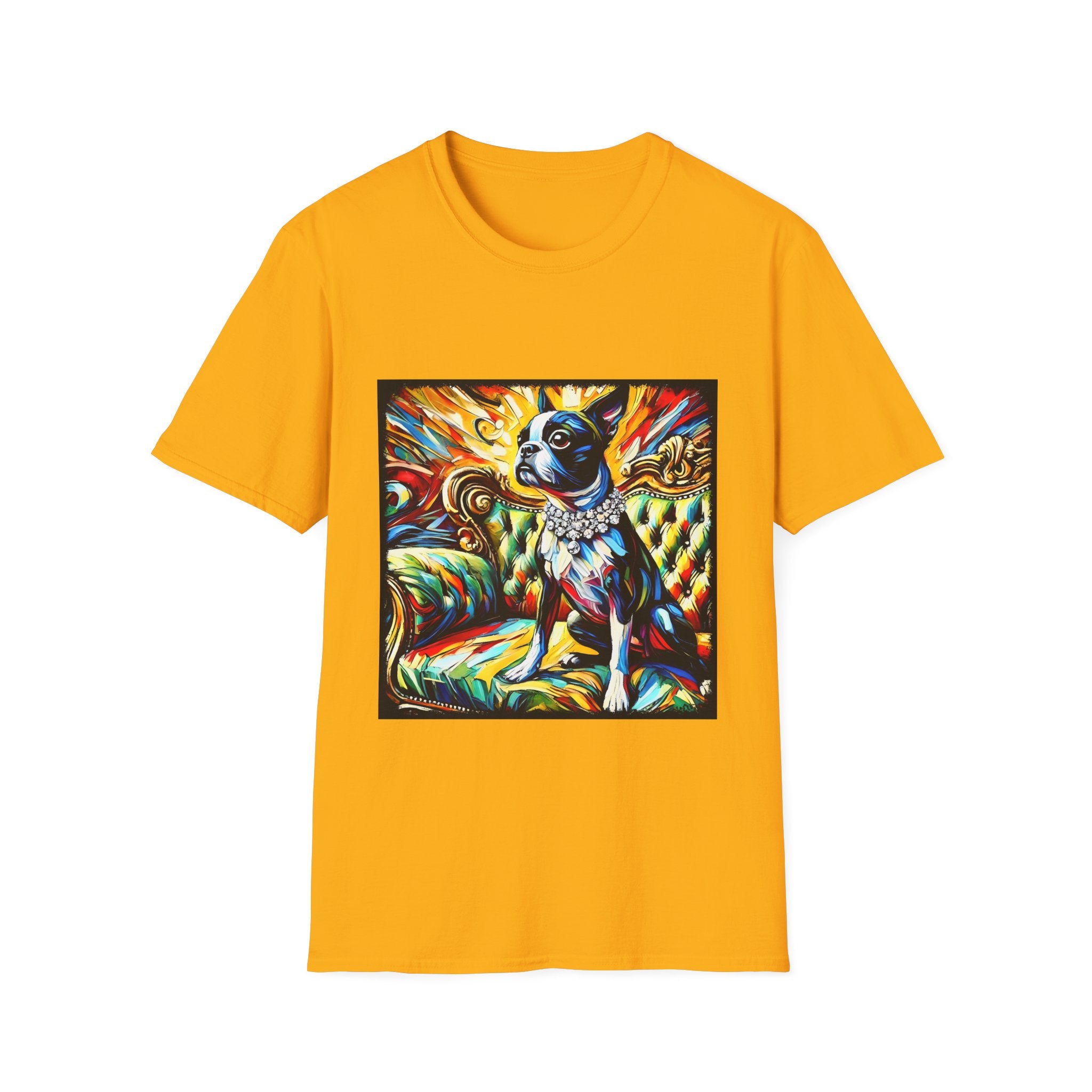 Boston Terrier Sunburst Swirl | Unisex Dog T-Shirt