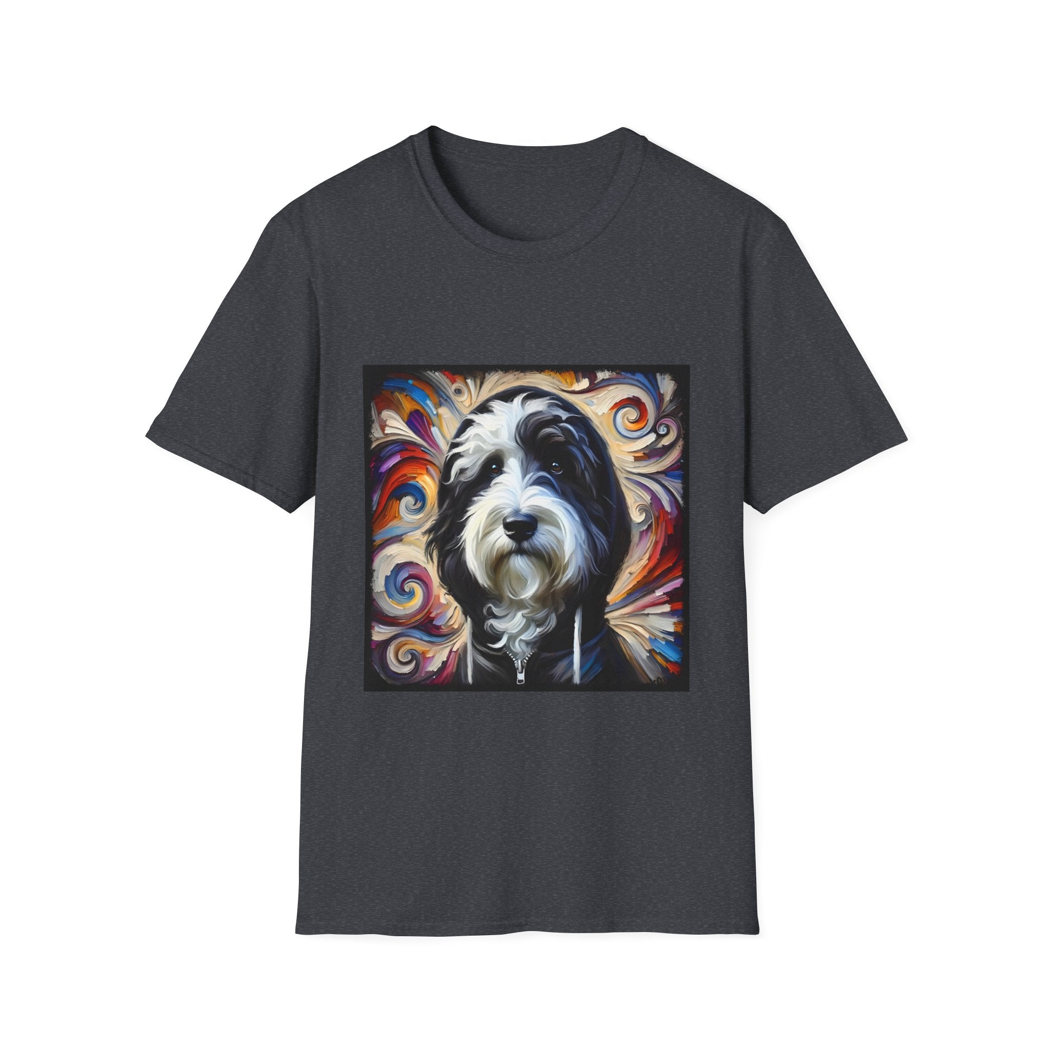 Sheepadoodle Black Hoodie Swirl | Unisex Dog T-Shirt