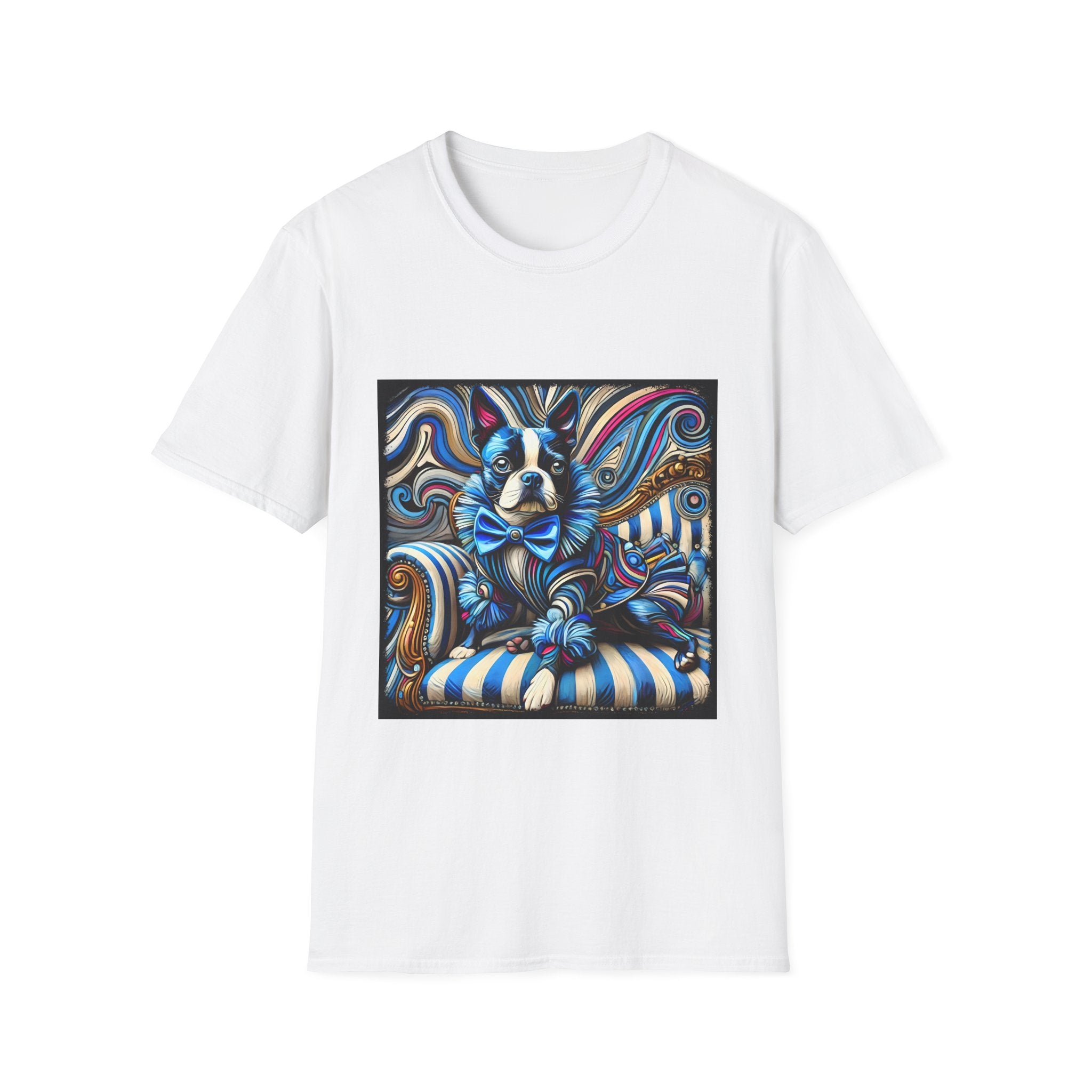 Boston Terrier Blue Rocker | Unisex Dog T-Shirt
