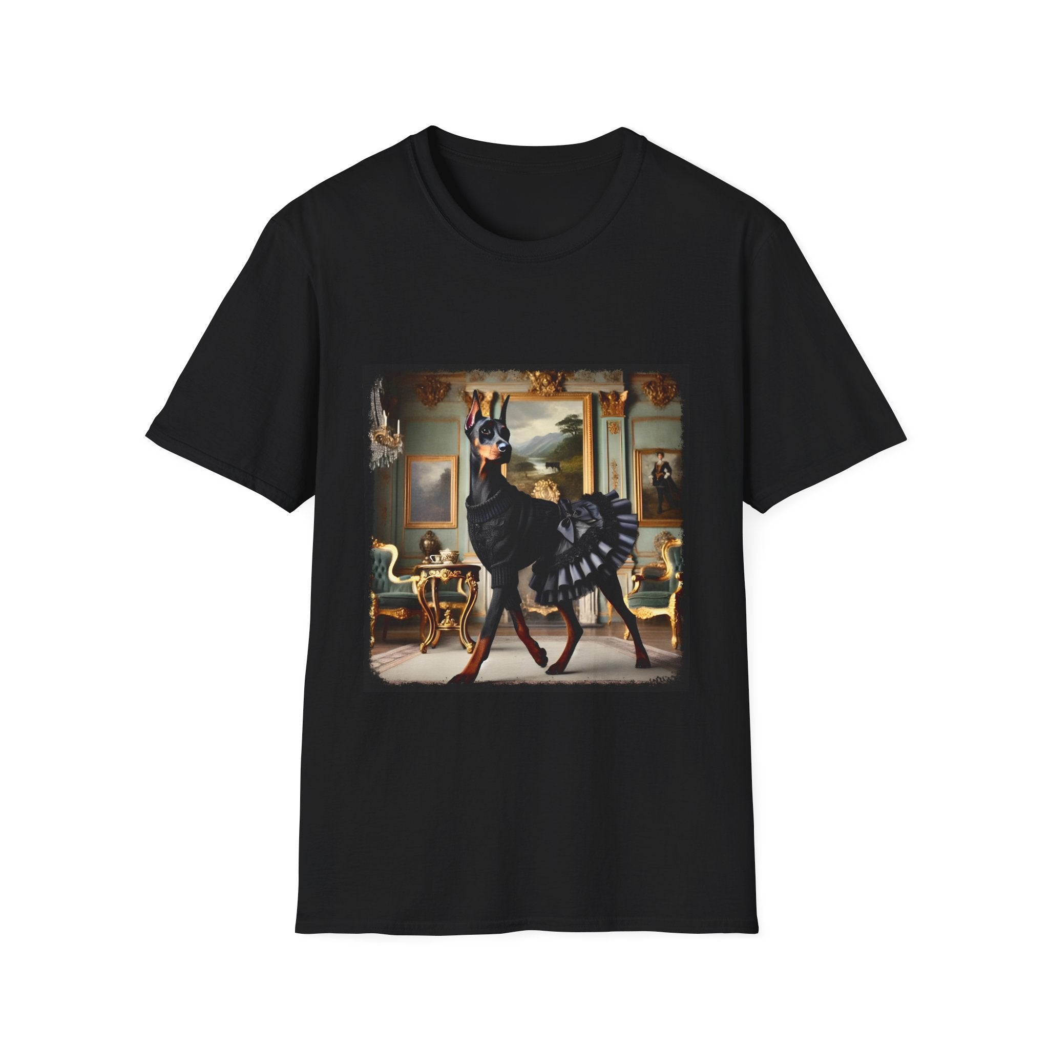 Doberman Pinscher Runway Rich | Unisex Dog T-Shirt
