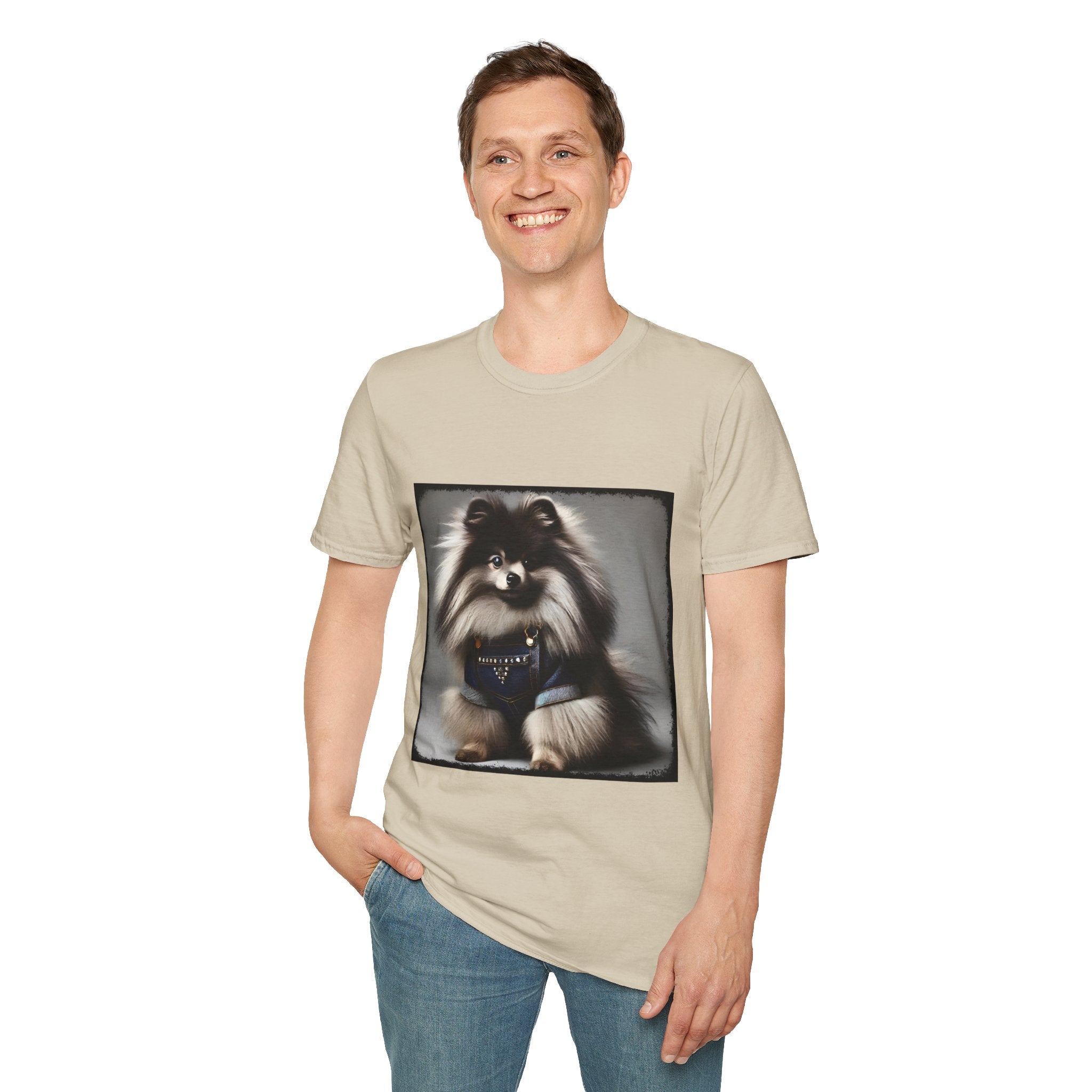 Pomeranian Denim Darling | Unisex Dog T-Shirt