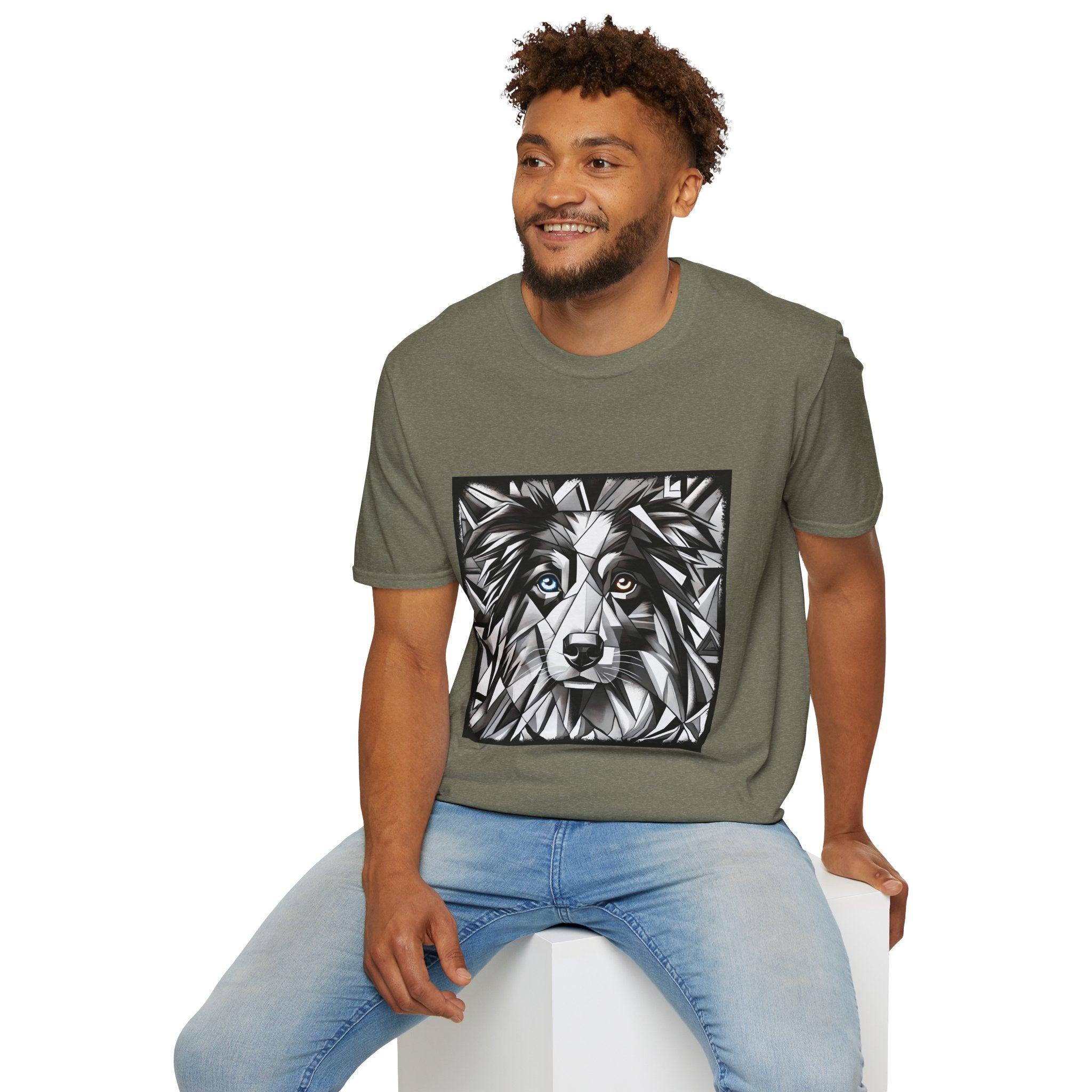 Australian Shepherd Bold Eyes Geometric | Unisex Dog T-Shirt