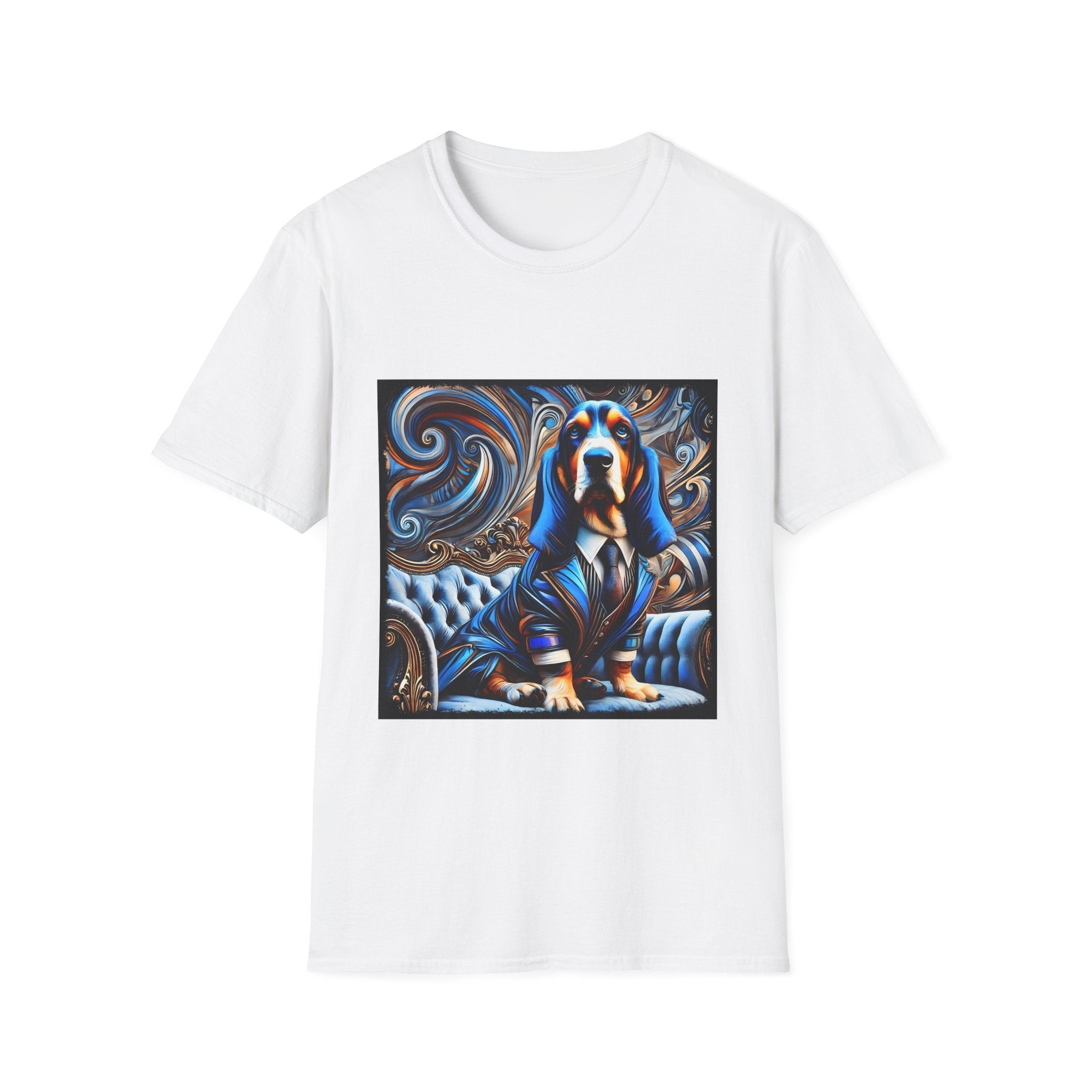 Basset Hound Bold Blue Feels | Unisex Dog T-Shirt