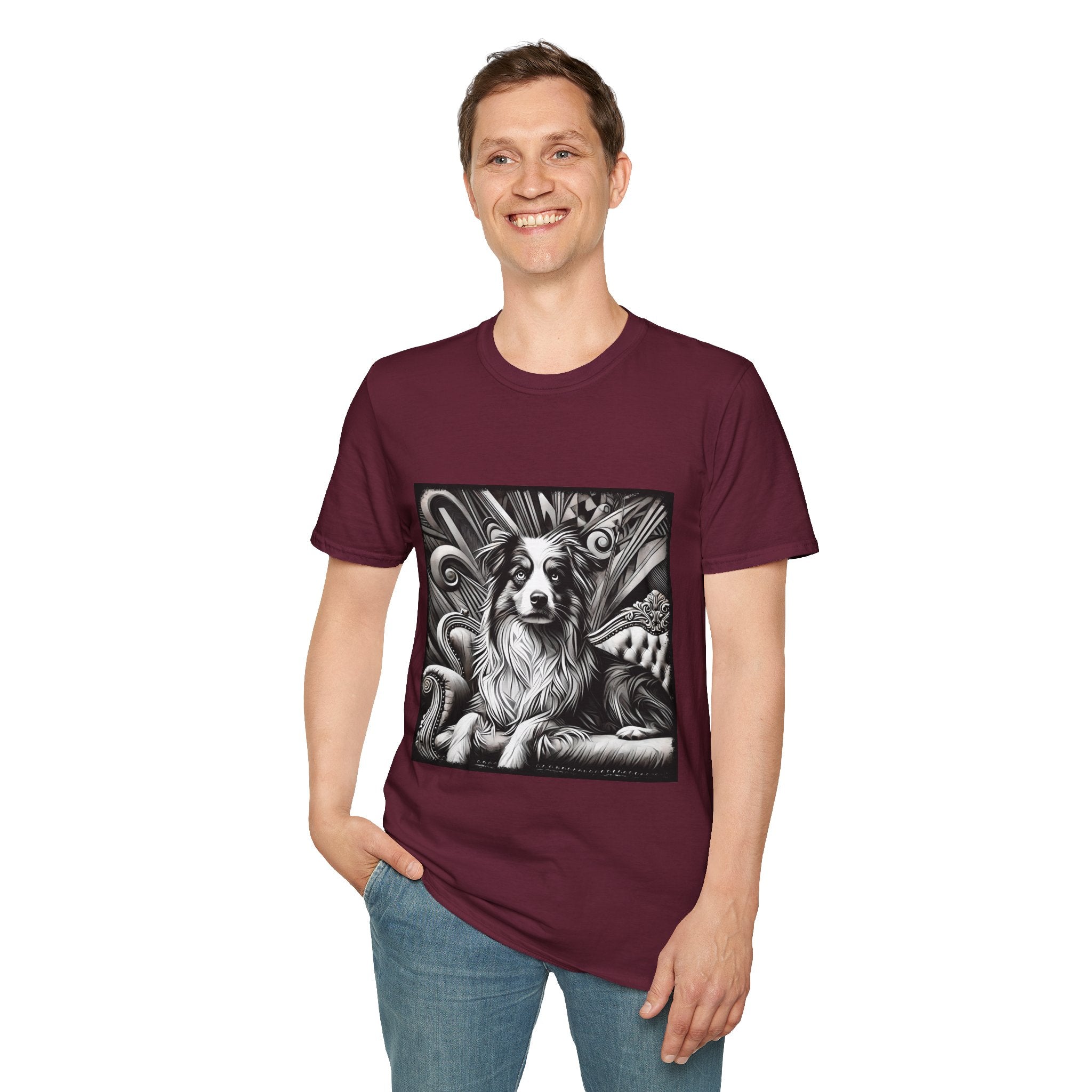 Australian Shepherd B&W Bold | Unisex Dog T-Shirt