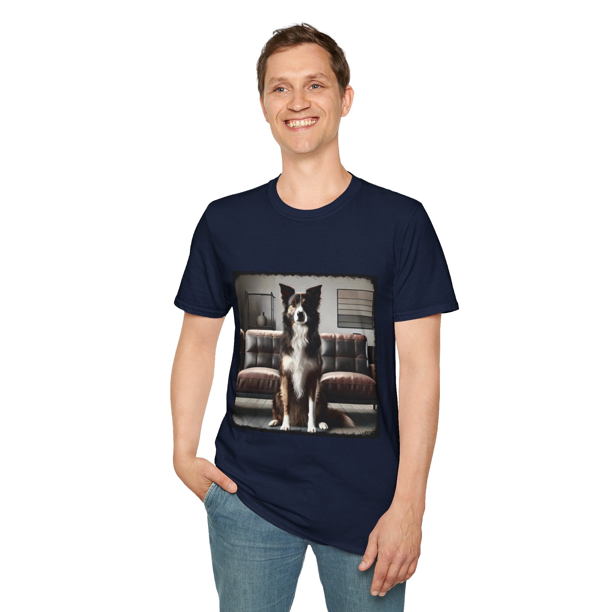 Border Collie Modern Brindle  | Unisex Dog T-Shirt