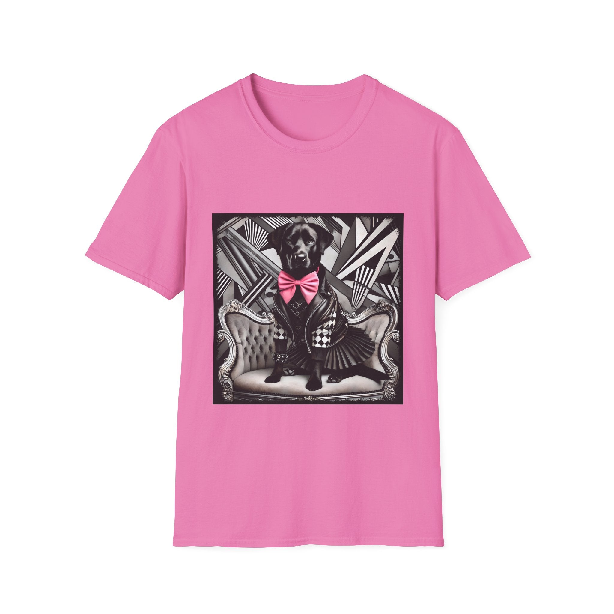 Labrador Retriever B&W Pink Bow Bold | Unisex Dog T-Shirt