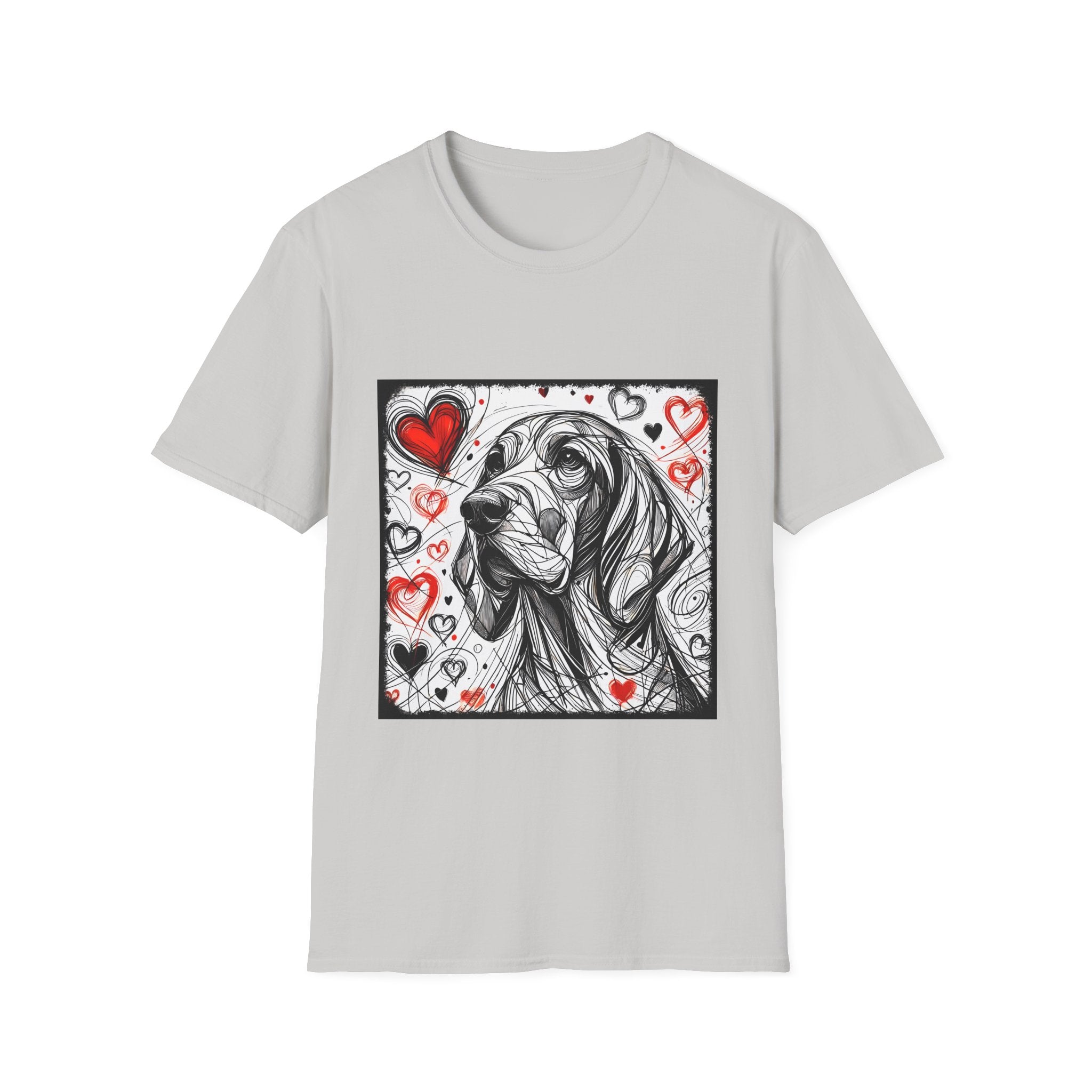 Coonhound Bold Heart Sketch | Unisex Dog T-Shirt