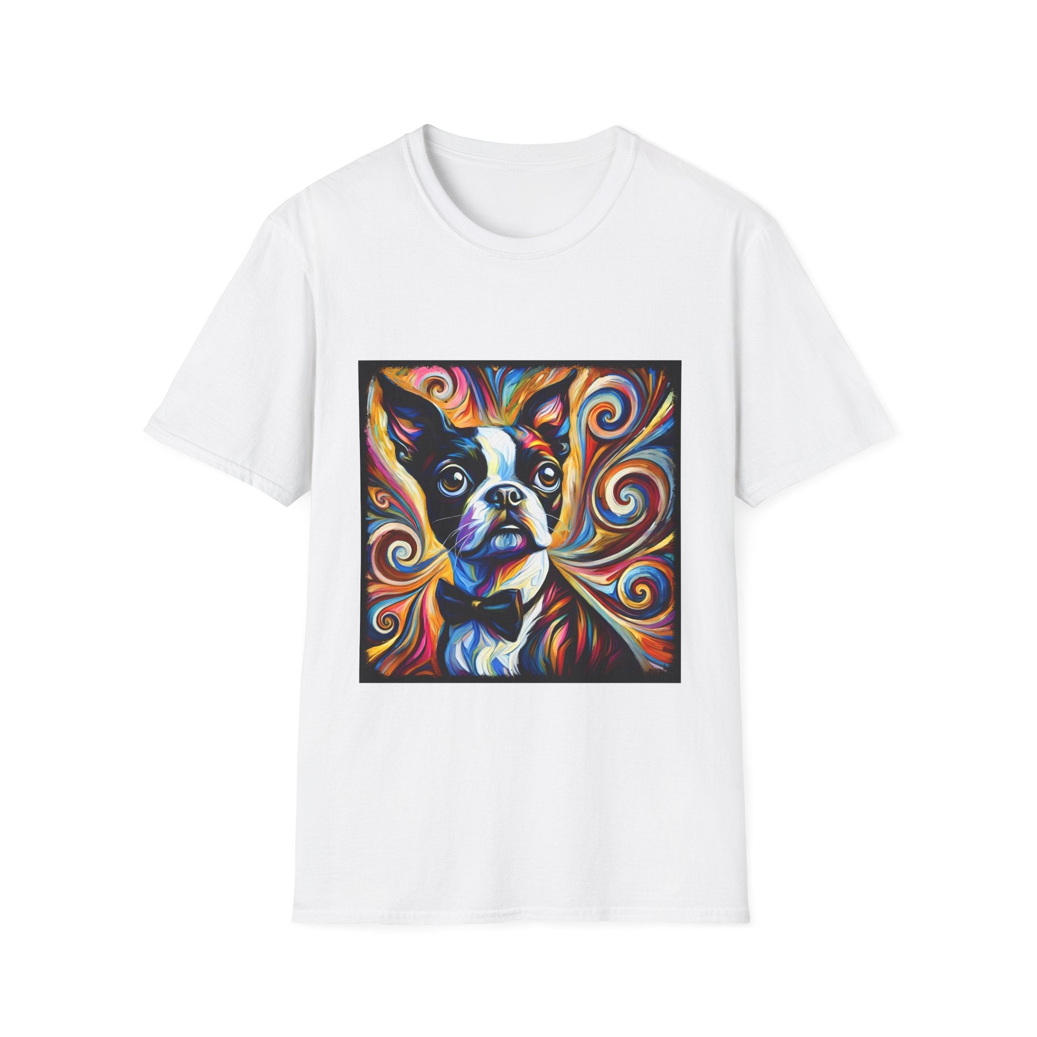Boston Terrier Bowtie Swirl | Unisex Dog T-Shirt