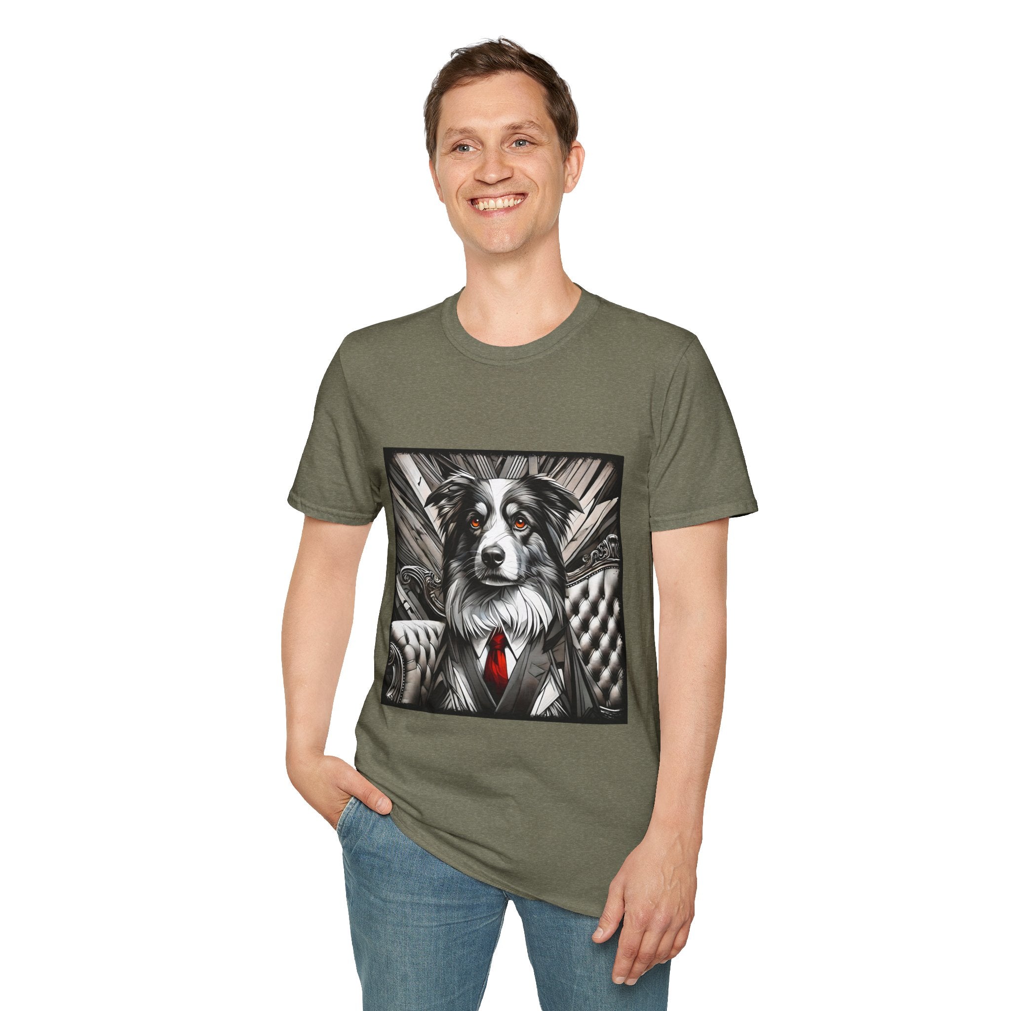Australian Shepherd B&W Bold Eyes | Unisex Dog T-Shirt