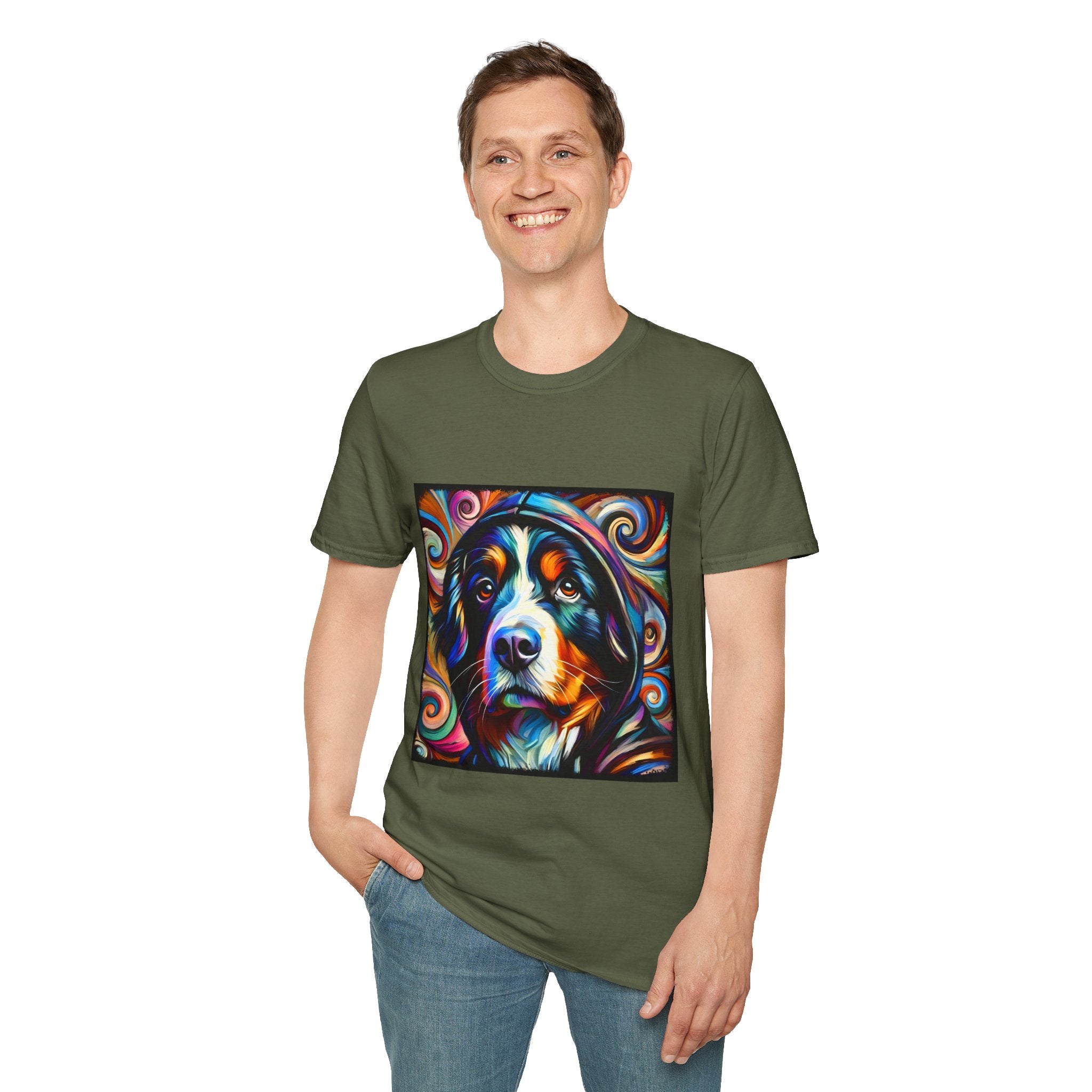 Bernese Mountain Dog Relaxed Swirl | Unisex Dog T-Shirt
