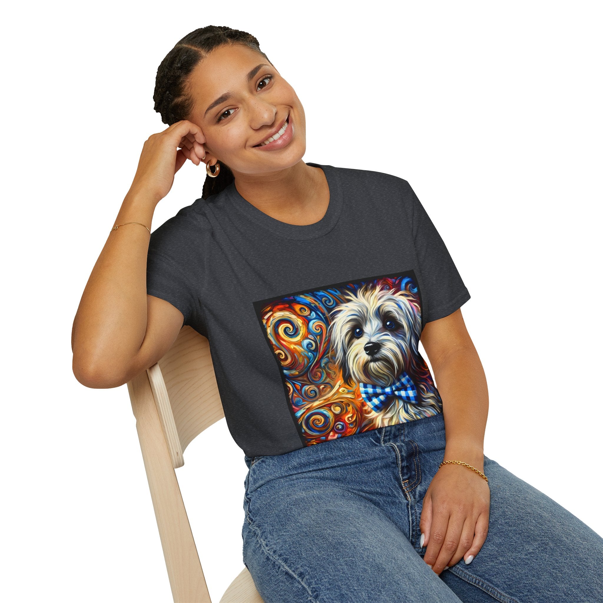 Havanese Bowtie Swirl |  Unisex Dog T-Shirt
