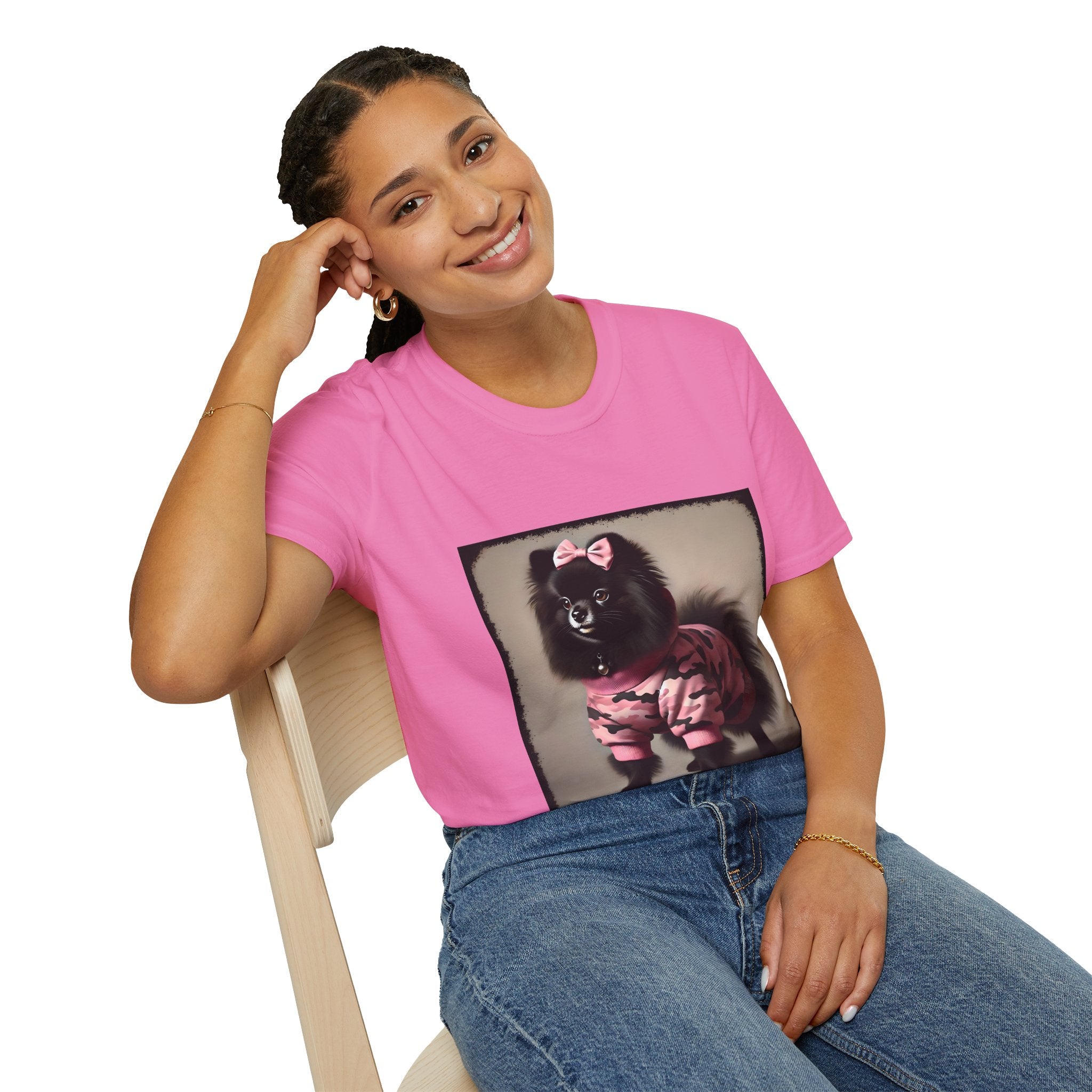 Pomeranian Pink Camo Cutie | Unisex Dog T-Shirt
