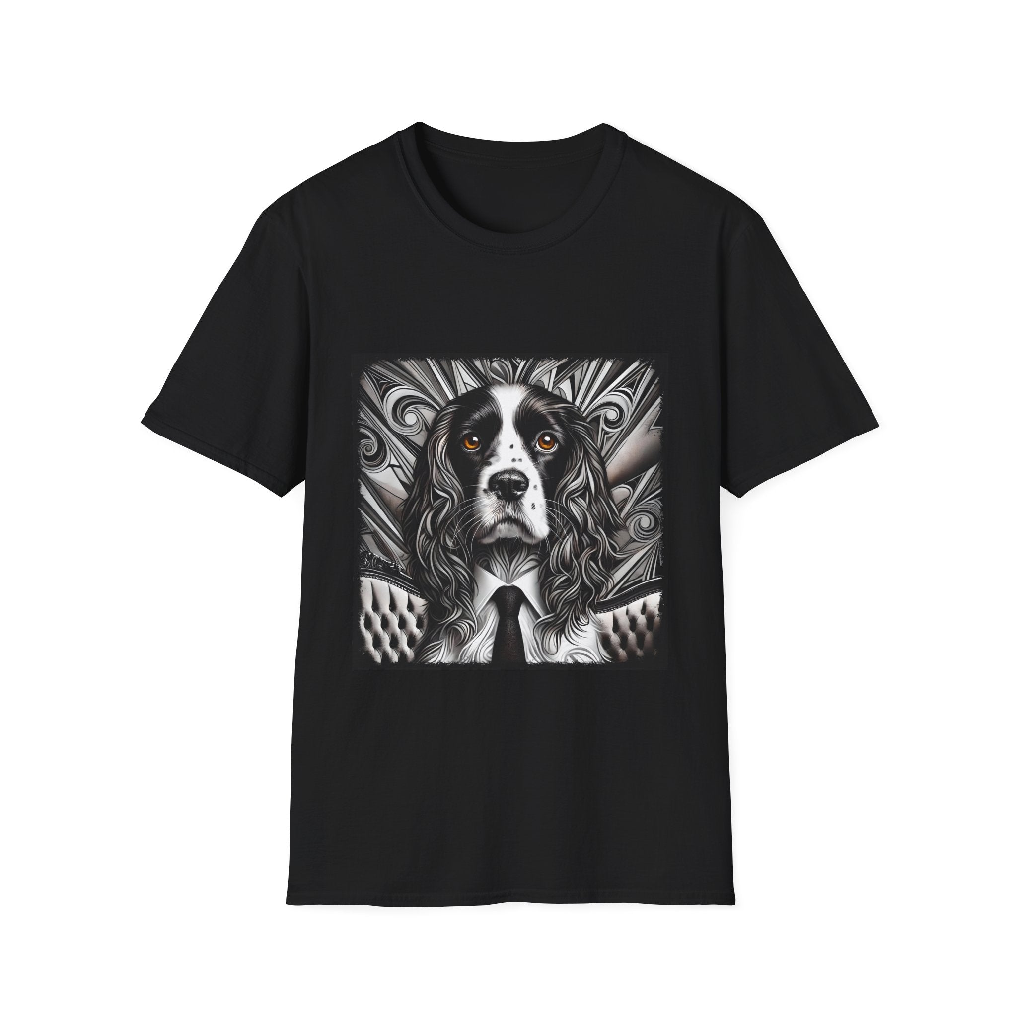 English Springer Spaniel B&W Bold Eyes | Unisex Dog T-Shirt