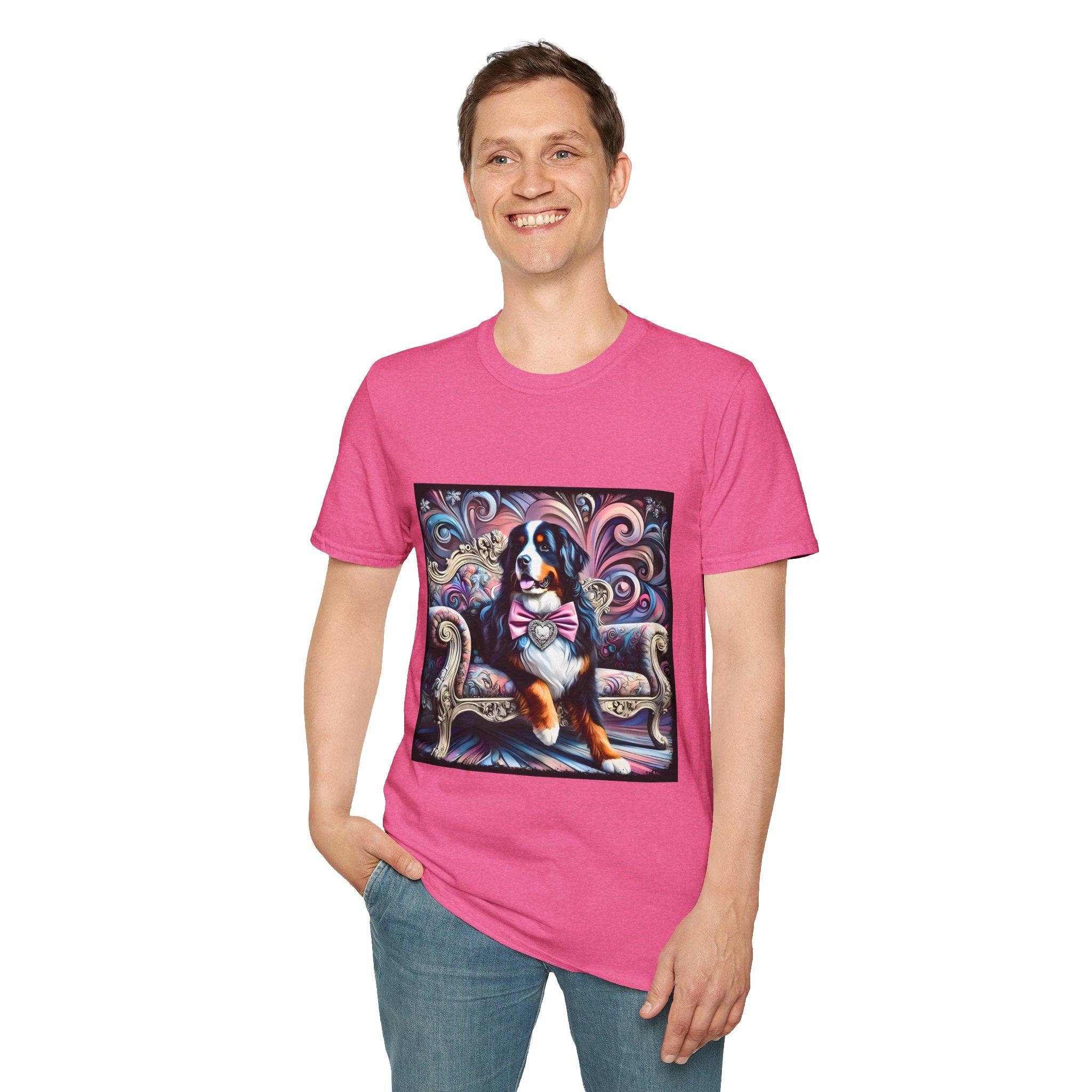 Bernese Mountain Dog Purple Diamond Vivid Swirl | Unisex Dog T-Shirt