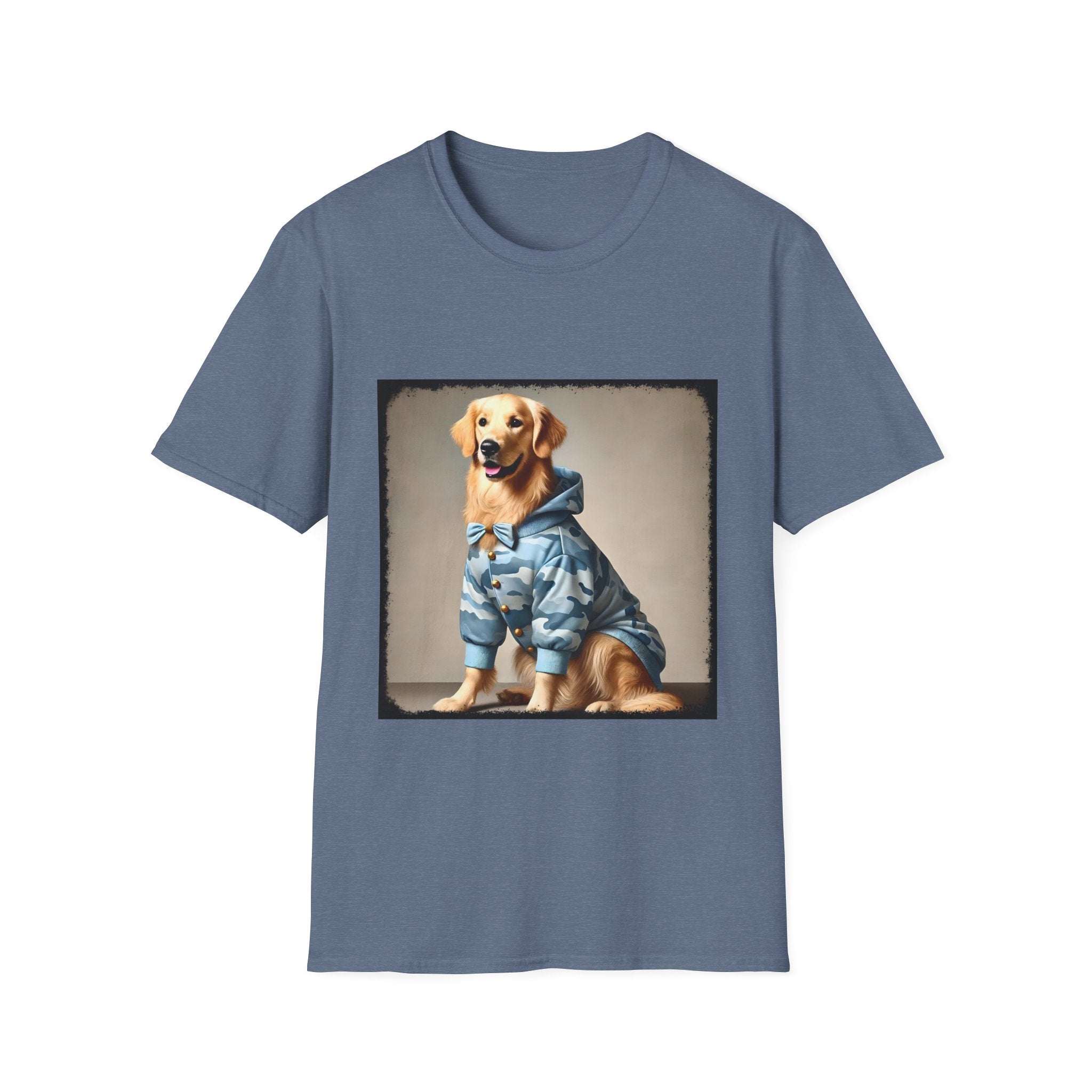Golden Retriever Blue Camo Cutie | Unisex Softstyle T-Shirt