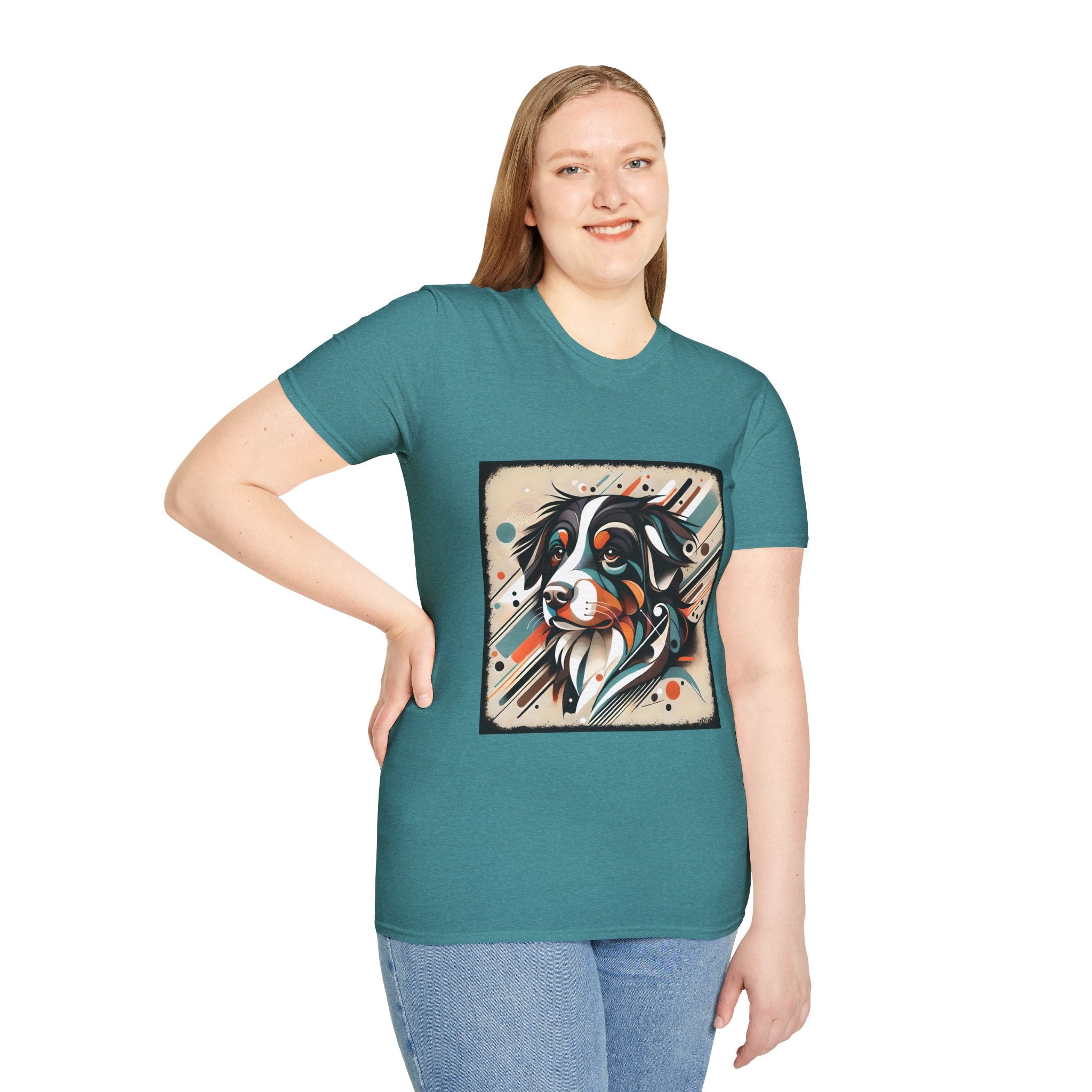 Bernese Mountain Dog Warm Geometric | Unisex Dog T-Shirt