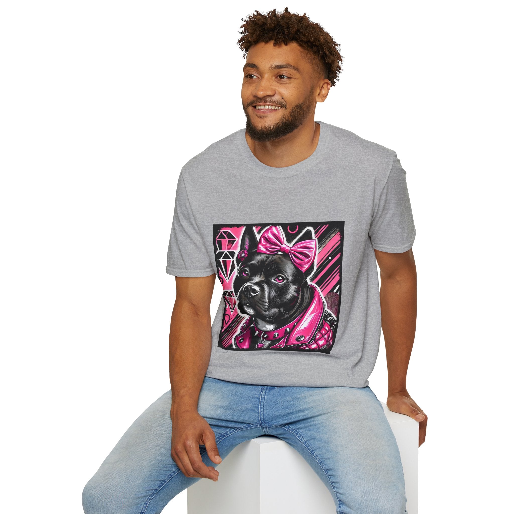 American Pit Bull Terrier Pink Princess Bold  | Unisex Dog T-Shirt