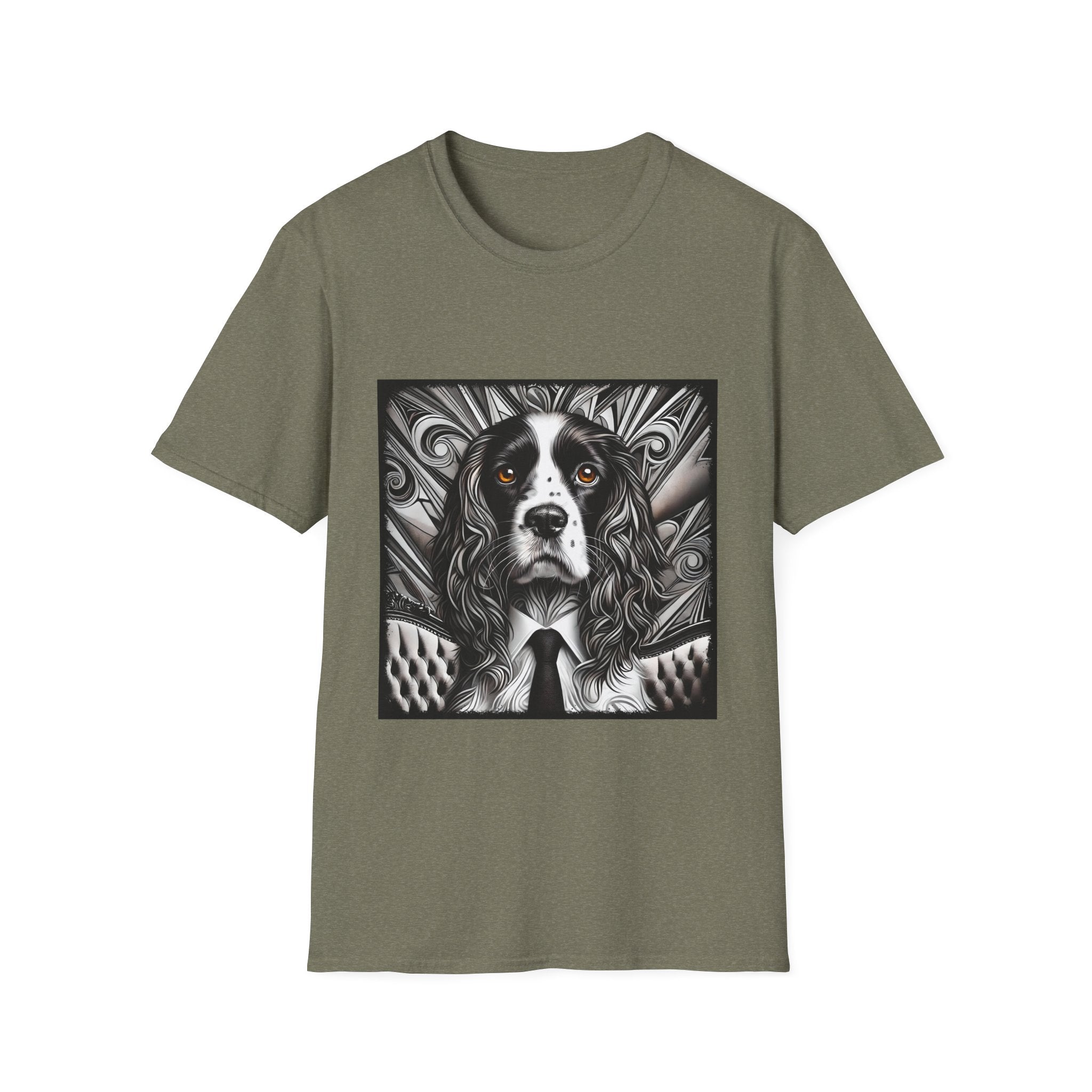 English Springer Spaniel B&W Bold Eyes | Unisex Dog T-Shirt