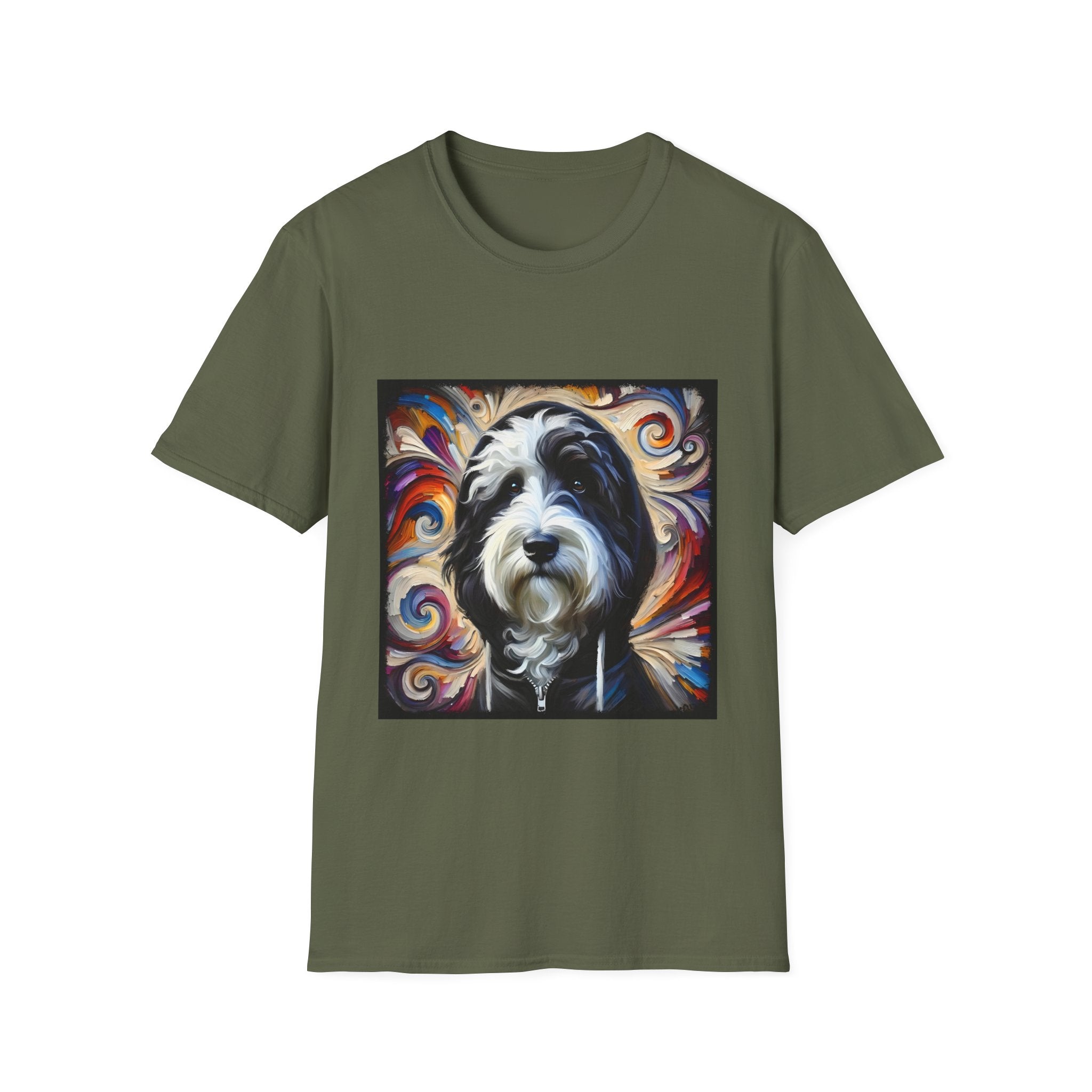 Sheepadoodle Black Hoodie Swirl | Unisex Dog T-Shirt