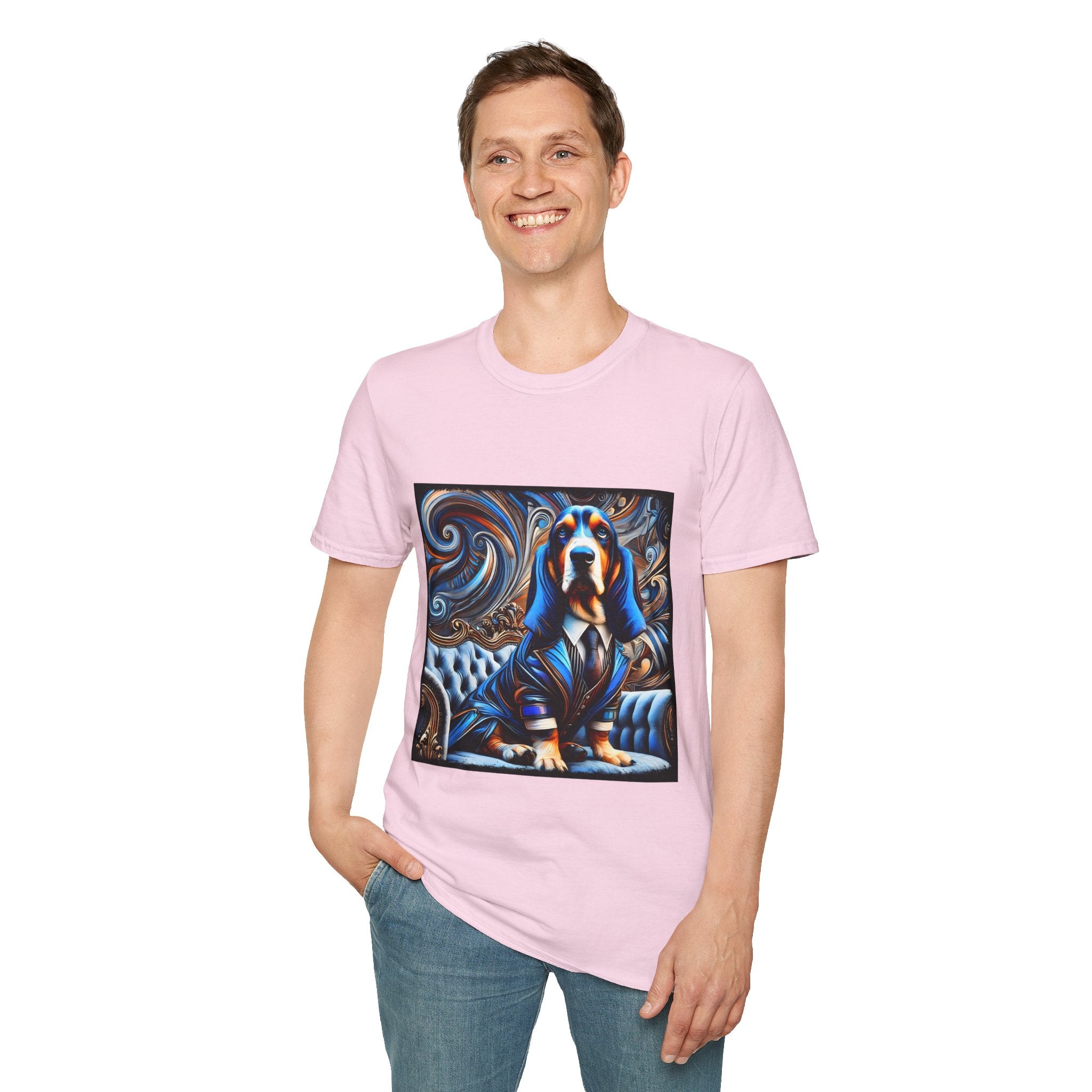 Basset Hound Bold Blue Feels | Unisex Dog T-Shirt