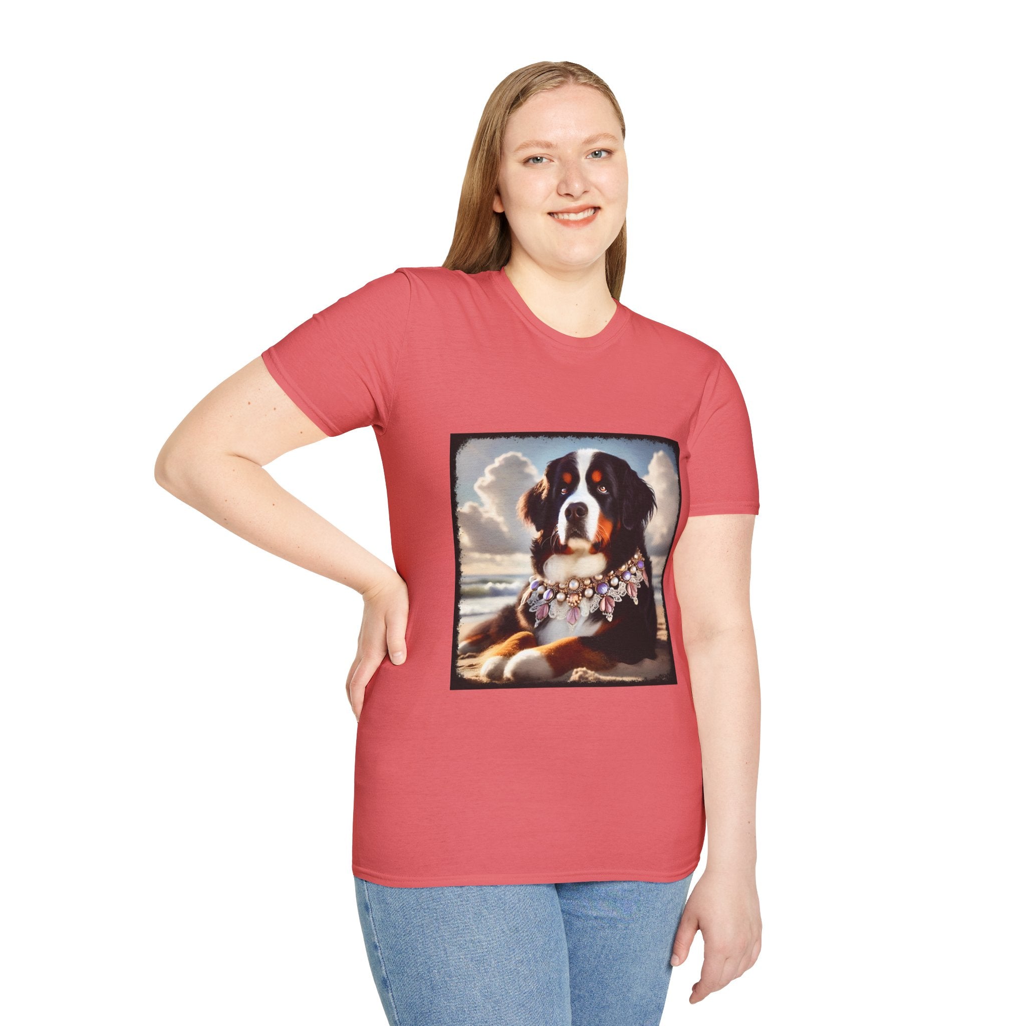 Bernese Mountain Dog Beach Belle | Unisex Dog T-Shirt