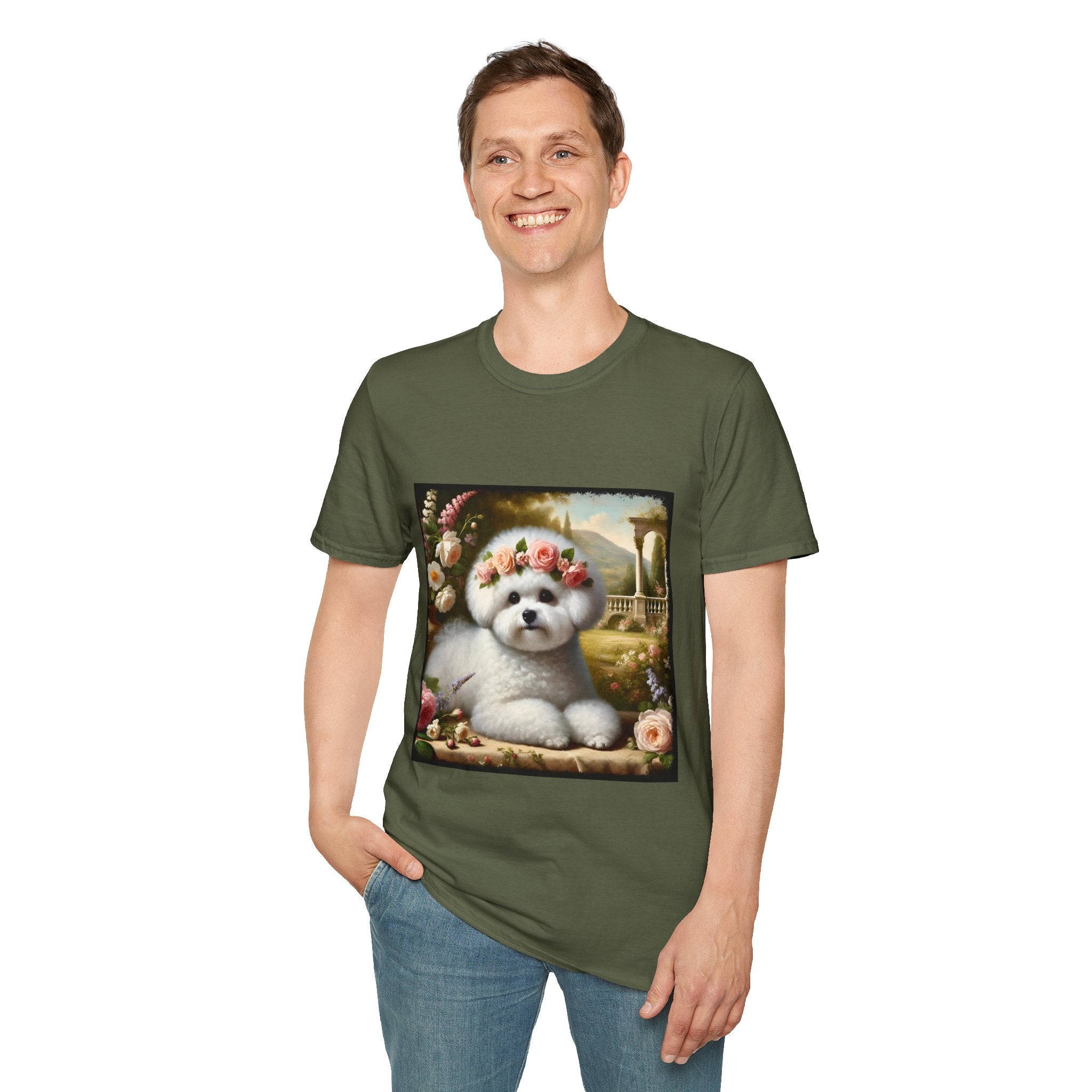 Bichon Frise Rose Pup | Unisex Dog T-Shirt