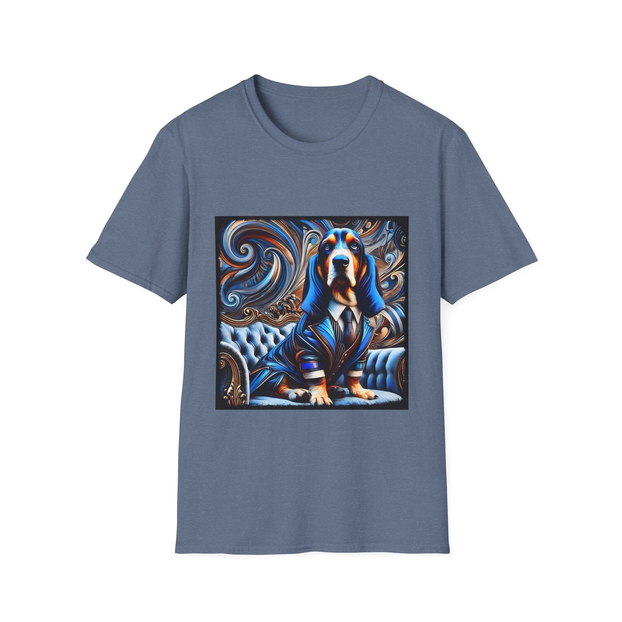 Basset Hound Bold Blue Feels | Unisex Dog T-Shirt