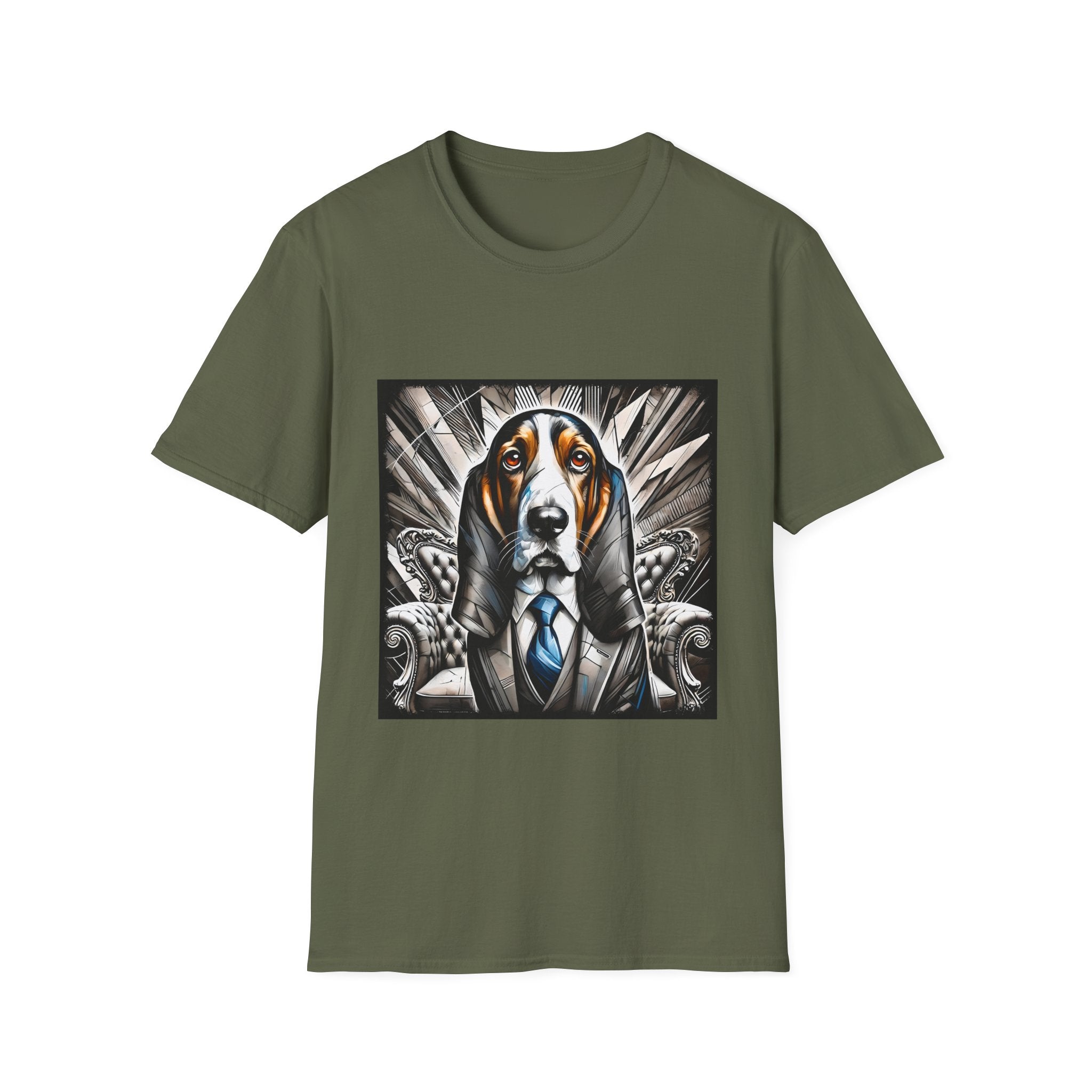 Basset Hound B&W Bold Eyes | Unisex Dog T-Shirt
