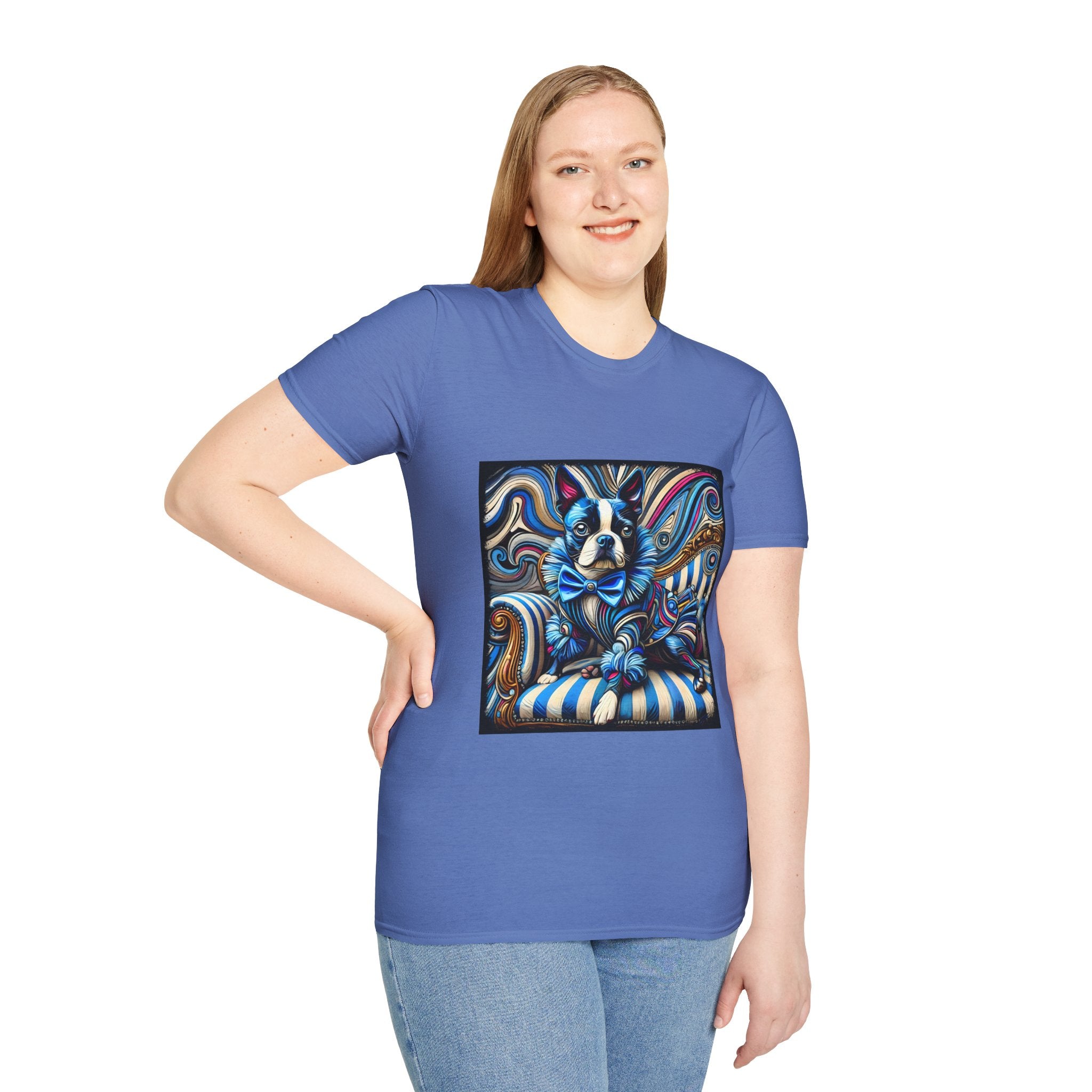 Boston Terrier Blue Rocker | Unisex Dog T-Shirt