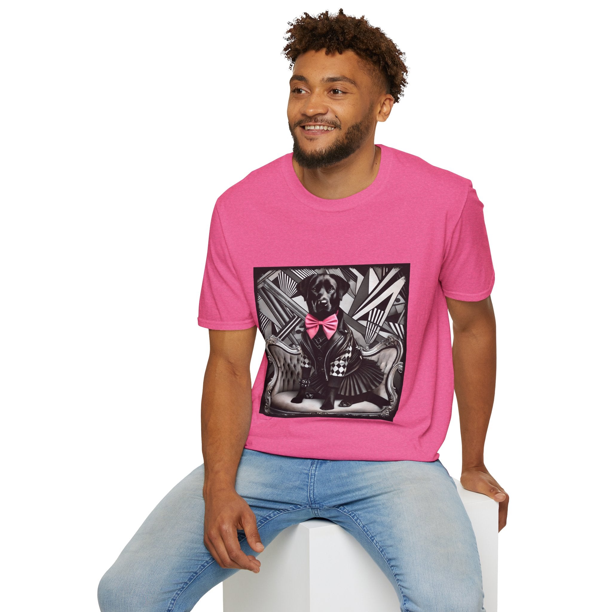 Labrador Retriever B&W Pink Bow Bold | Unisex Dog T-Shirt
