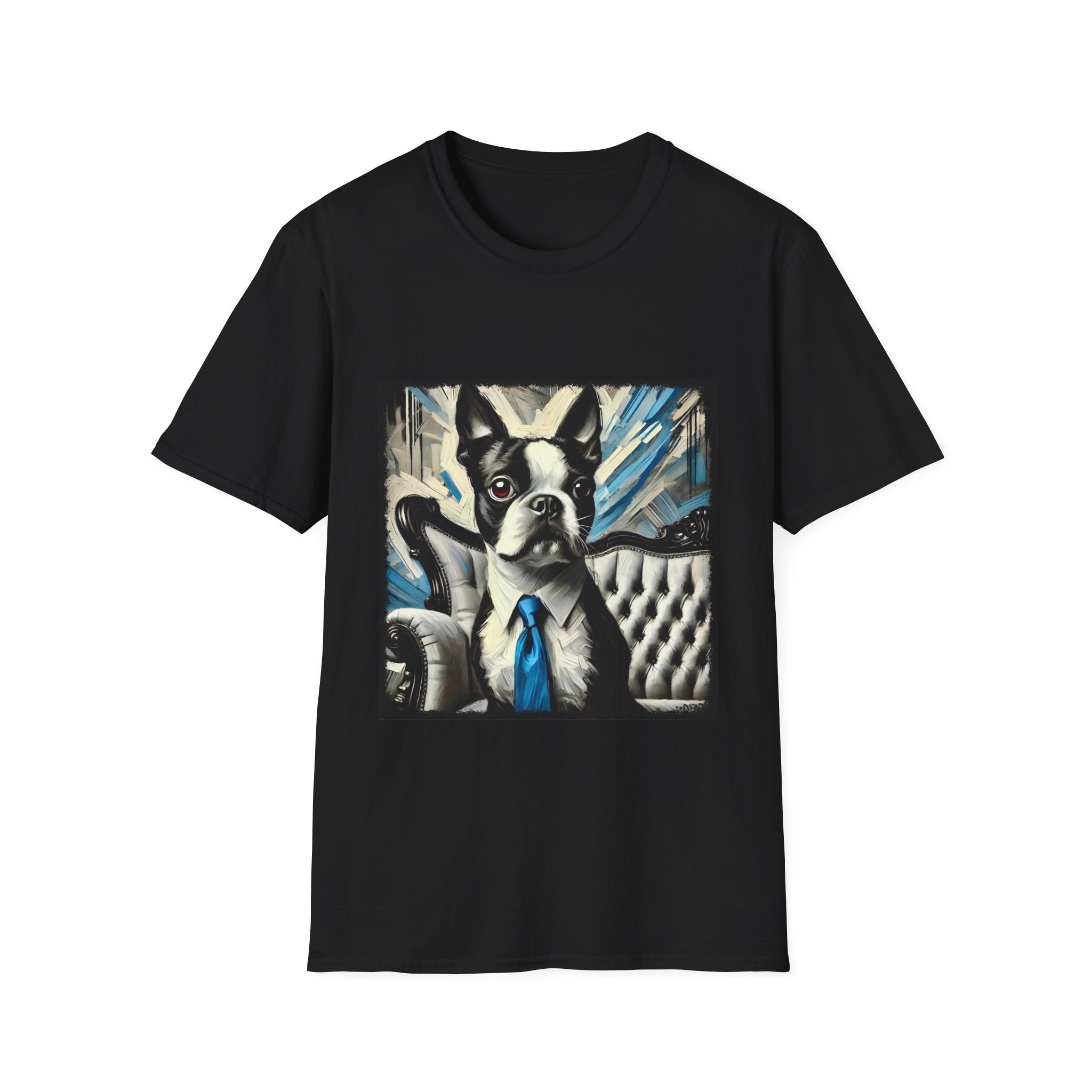 Unisex Boston Terrier black white graphic tee