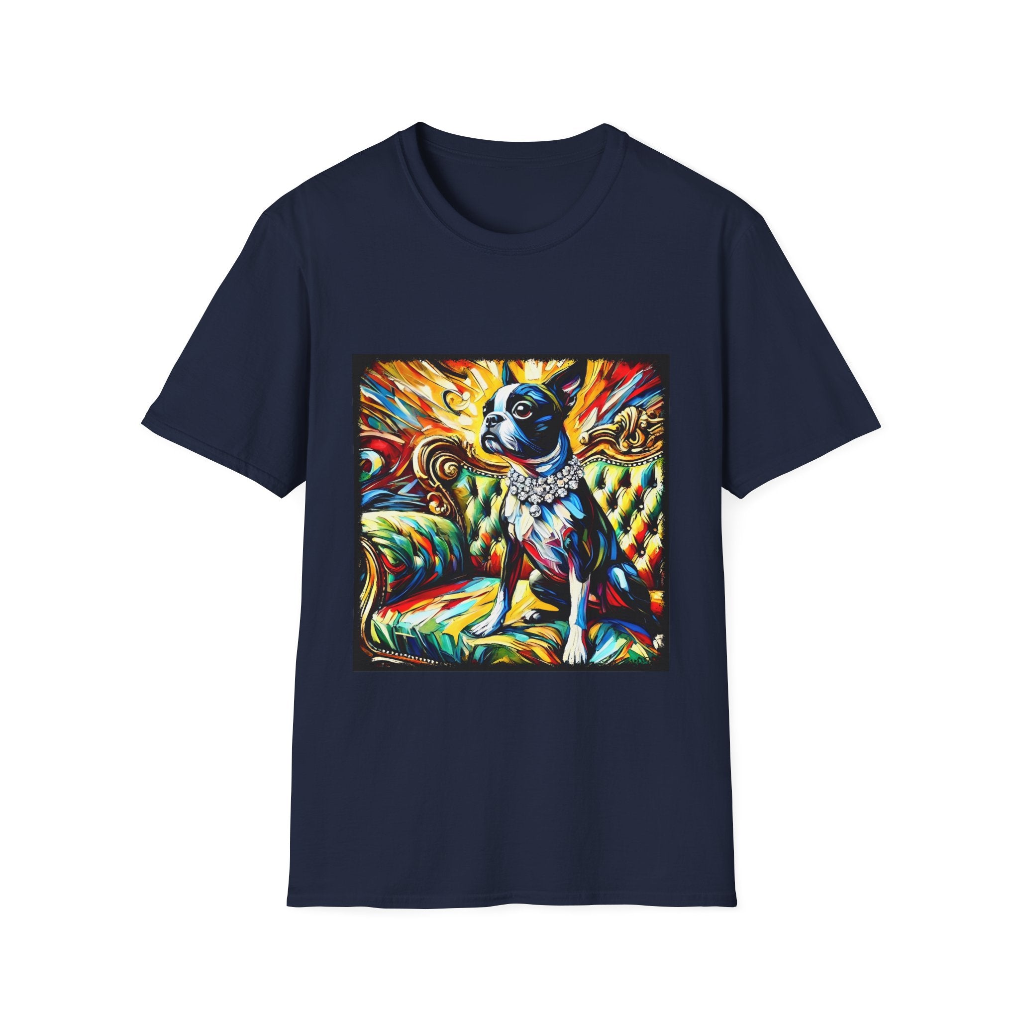 Boston Terrier Sunburst Swirl | Unisex Dog T-Shirt