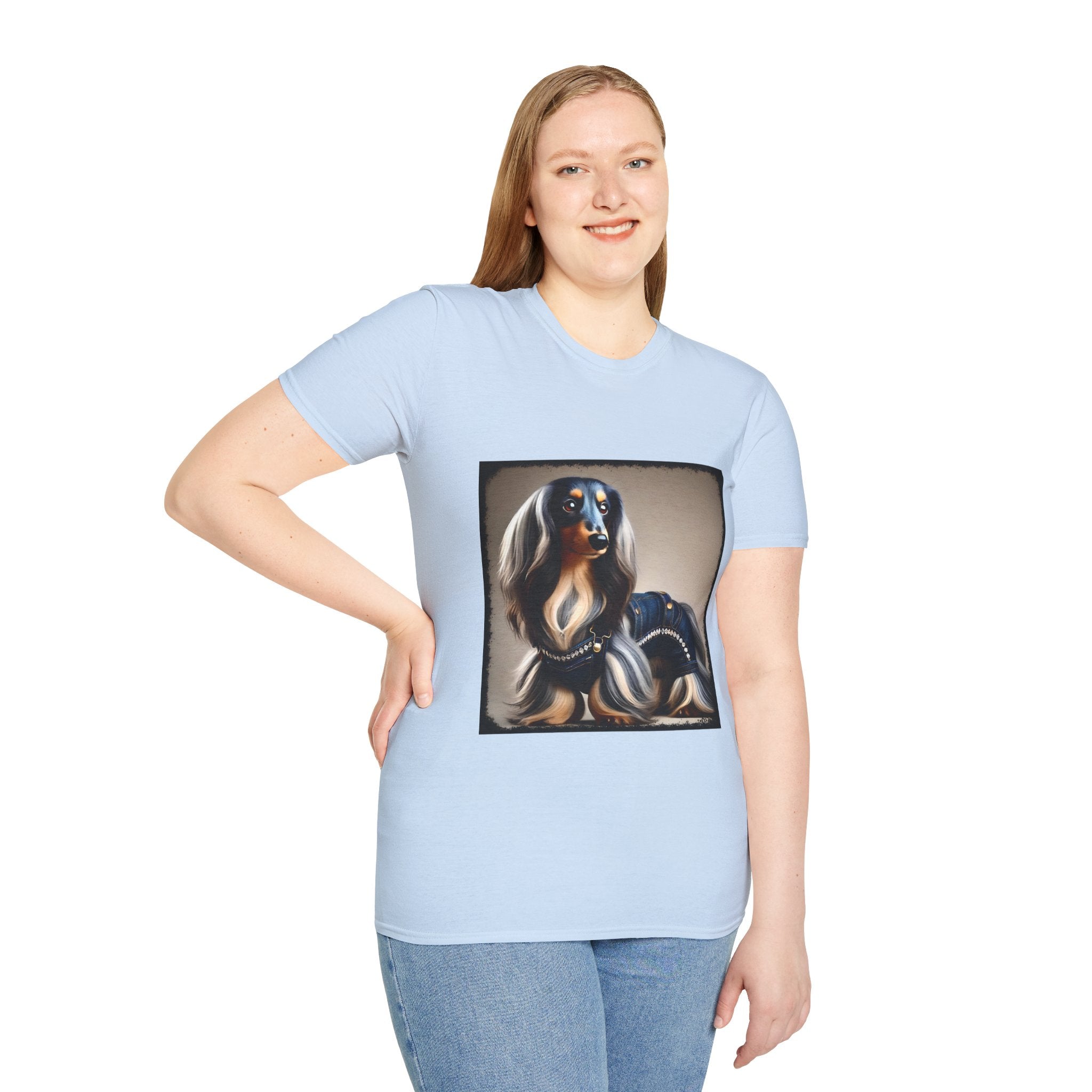 Dachshund Denim Diva | Unisex Dog T-Shirt