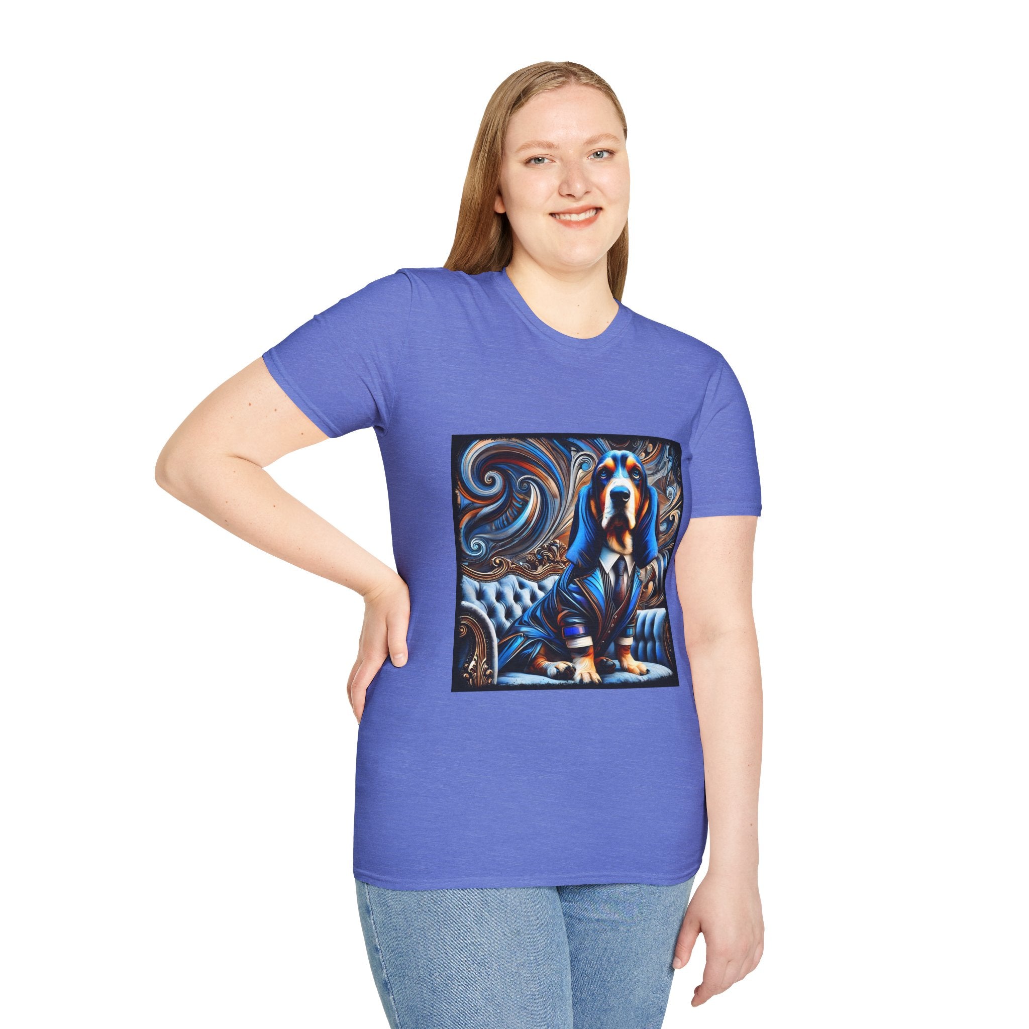 Basset Hound Bold Blue Feels | Unisex Dog T-Shirt