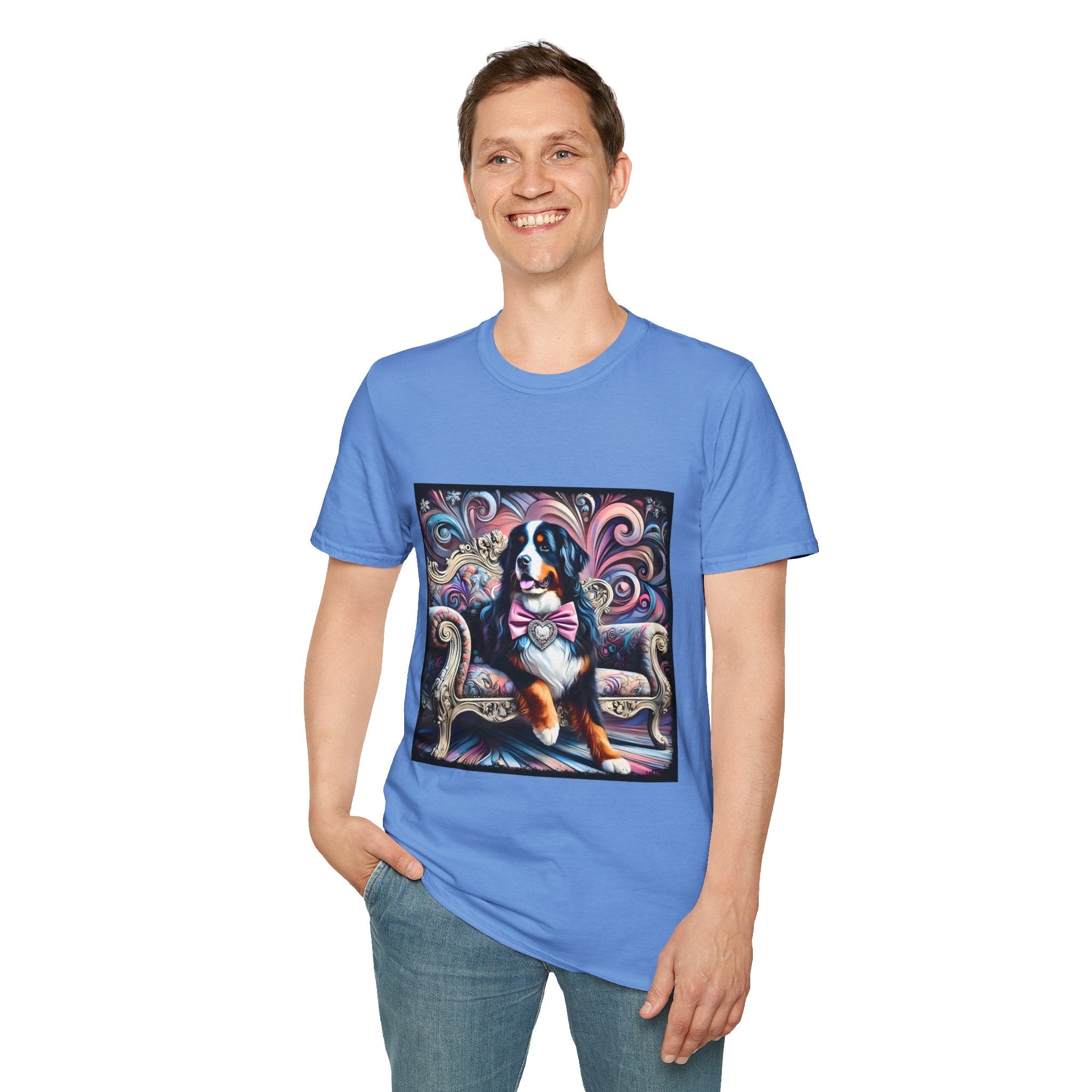 Bernese Mountain Dog Purple Diamond Vivid Swirl | Unisex Dog T-Shirt
