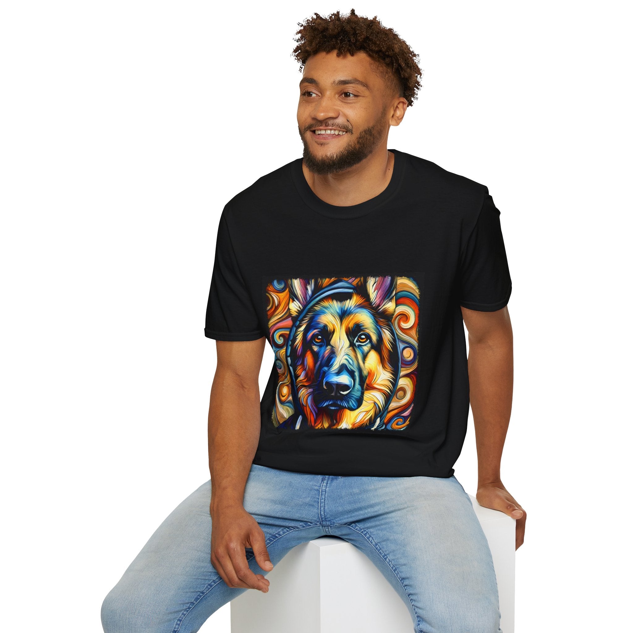 German Shepherd Relaxed Swirl | Unisex Dog T-Shirt