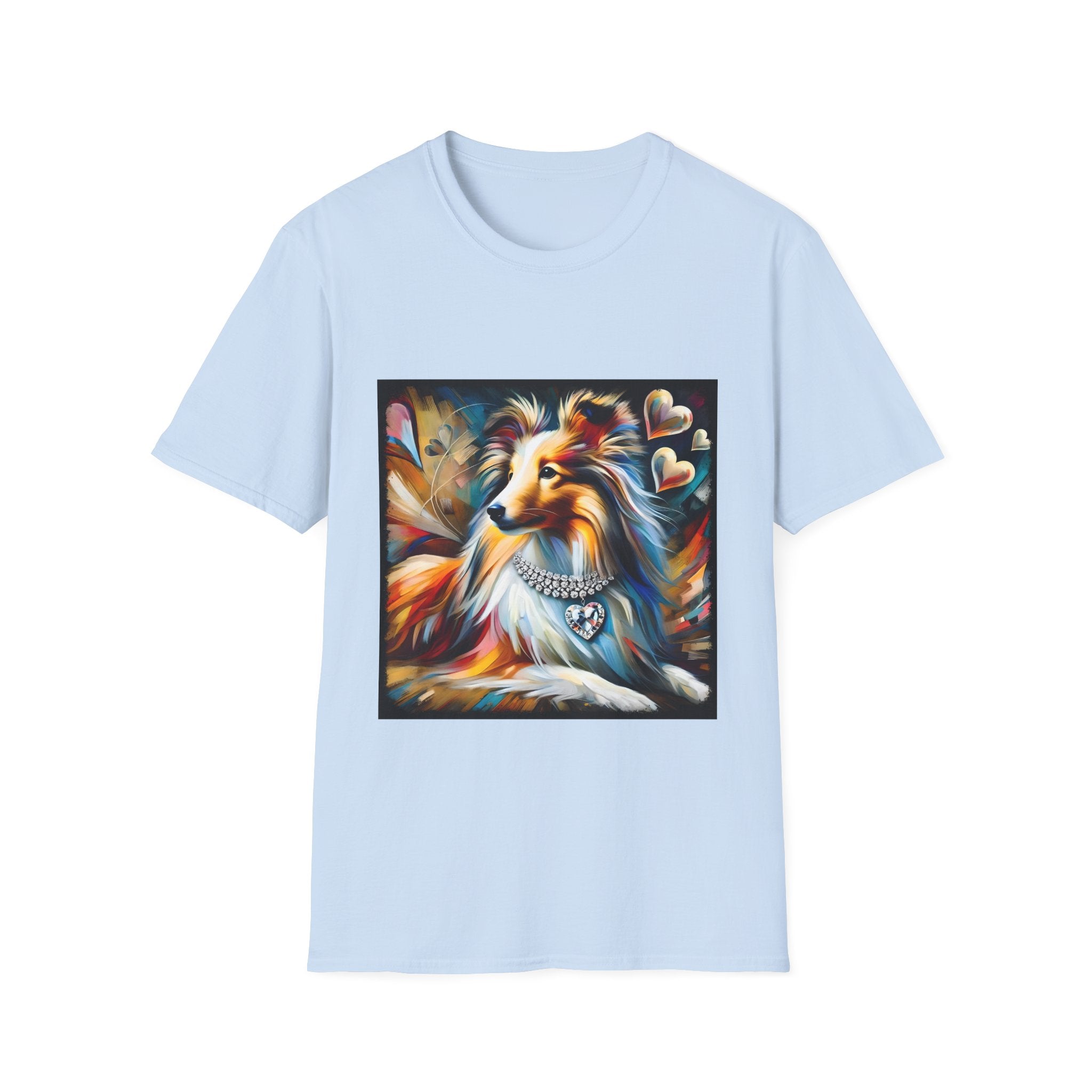 Shetland Sheepdog Diamond Heart Swirl | Unisex Dog T-Shirt