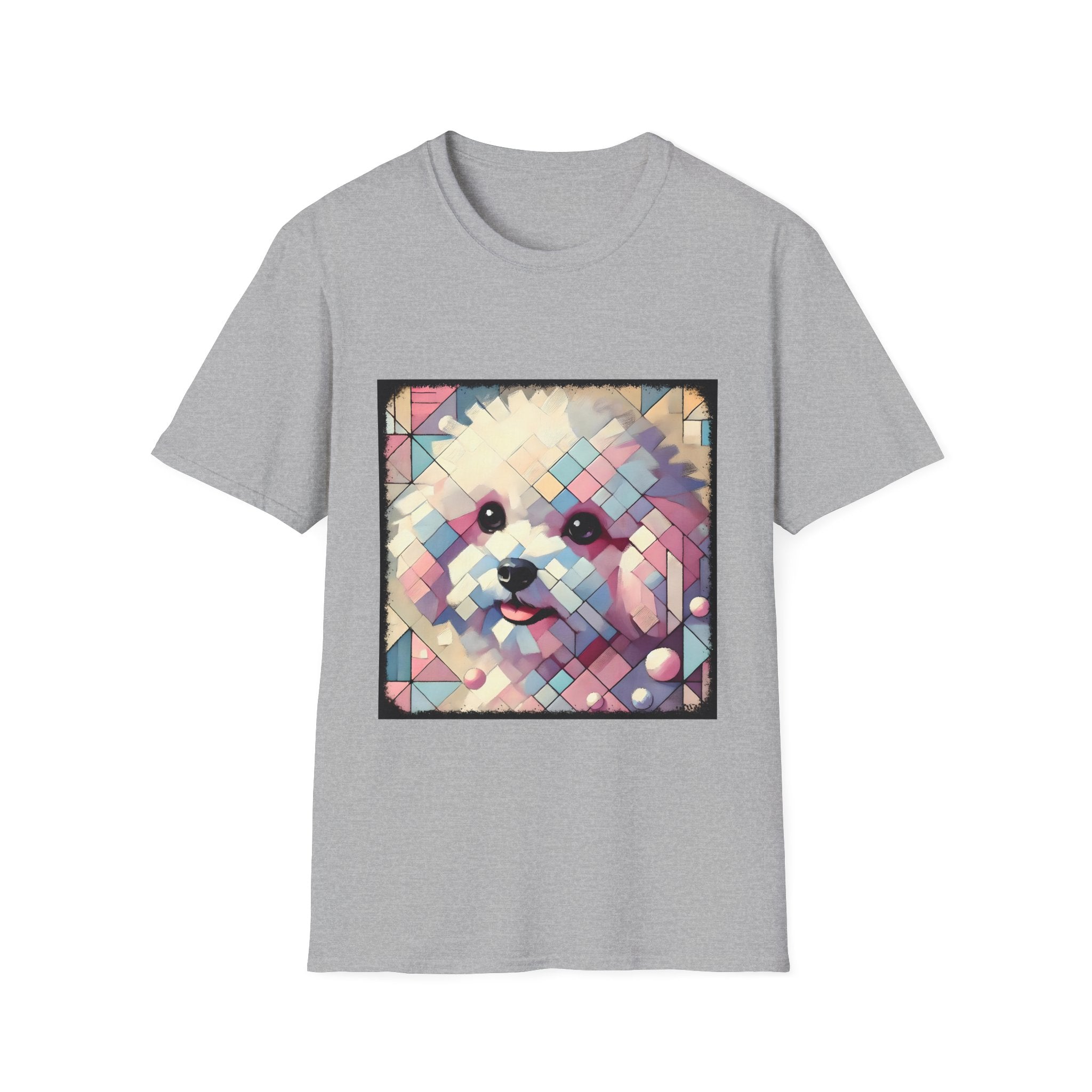 Bichon Frise Pastel Geometric | Unisex Dog T-Shirt