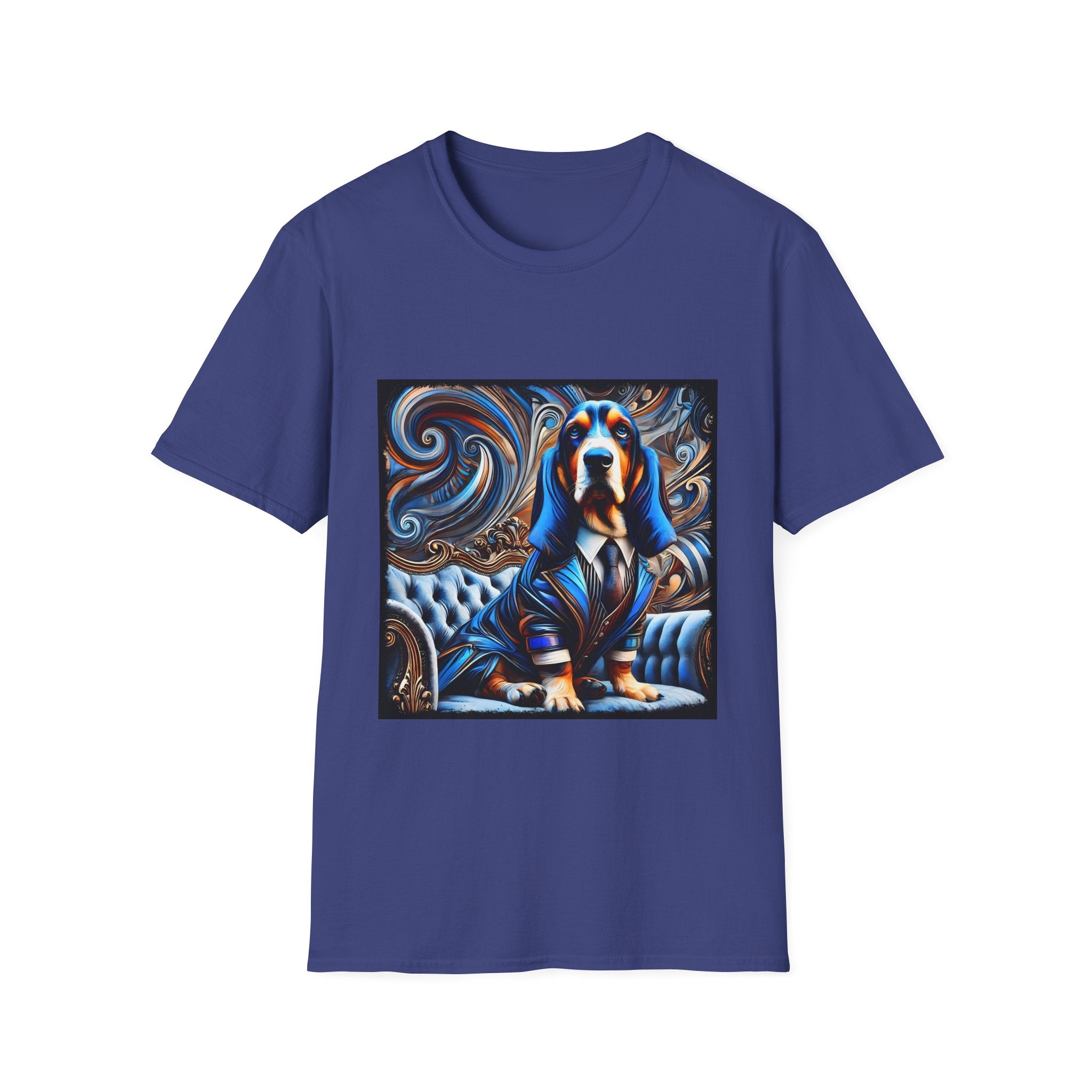 Basset Hound Bold Blue Feels | Unisex Dog T-Shirt