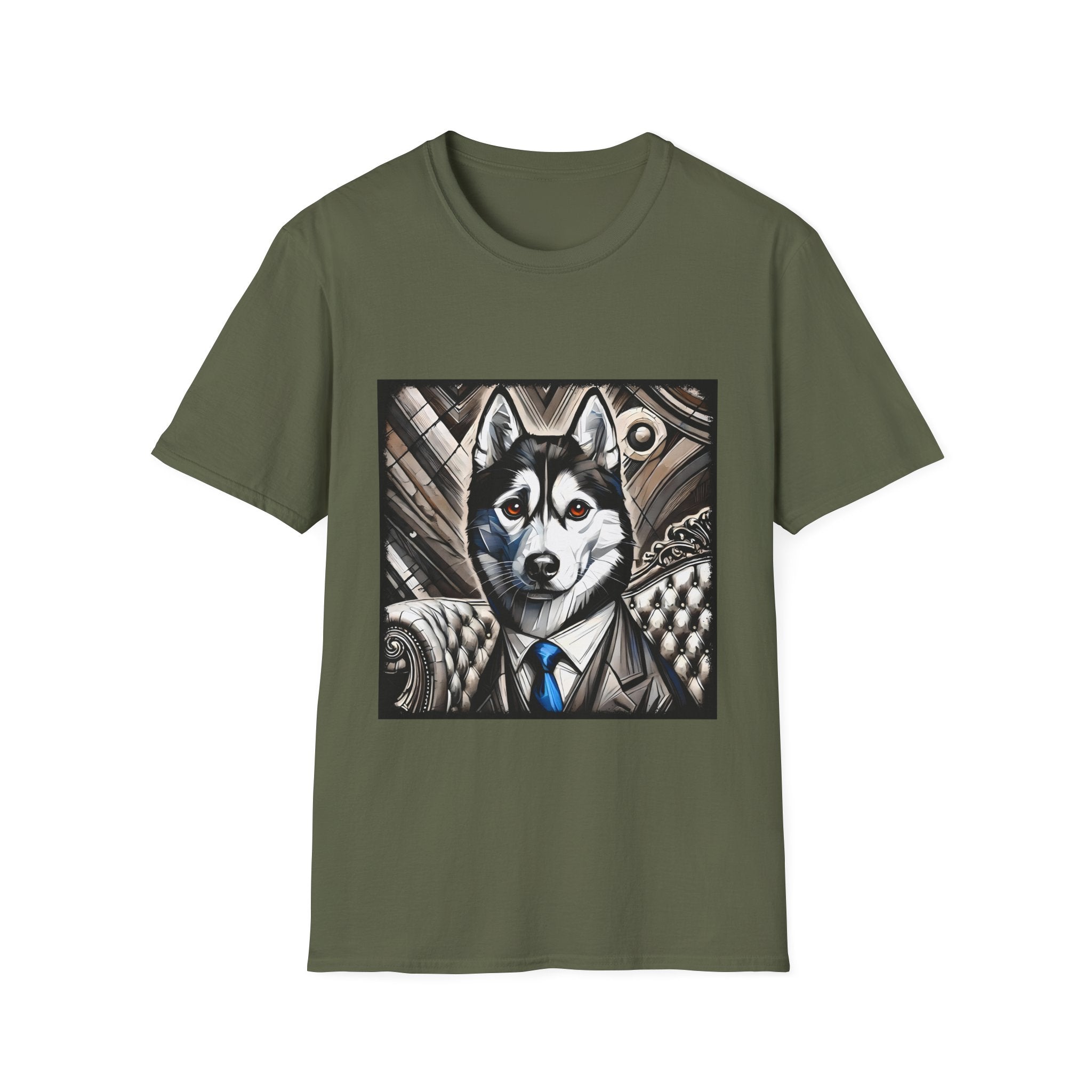 Siberian Husky B&W Bold Eyes | Unisex Dog T-Shirt