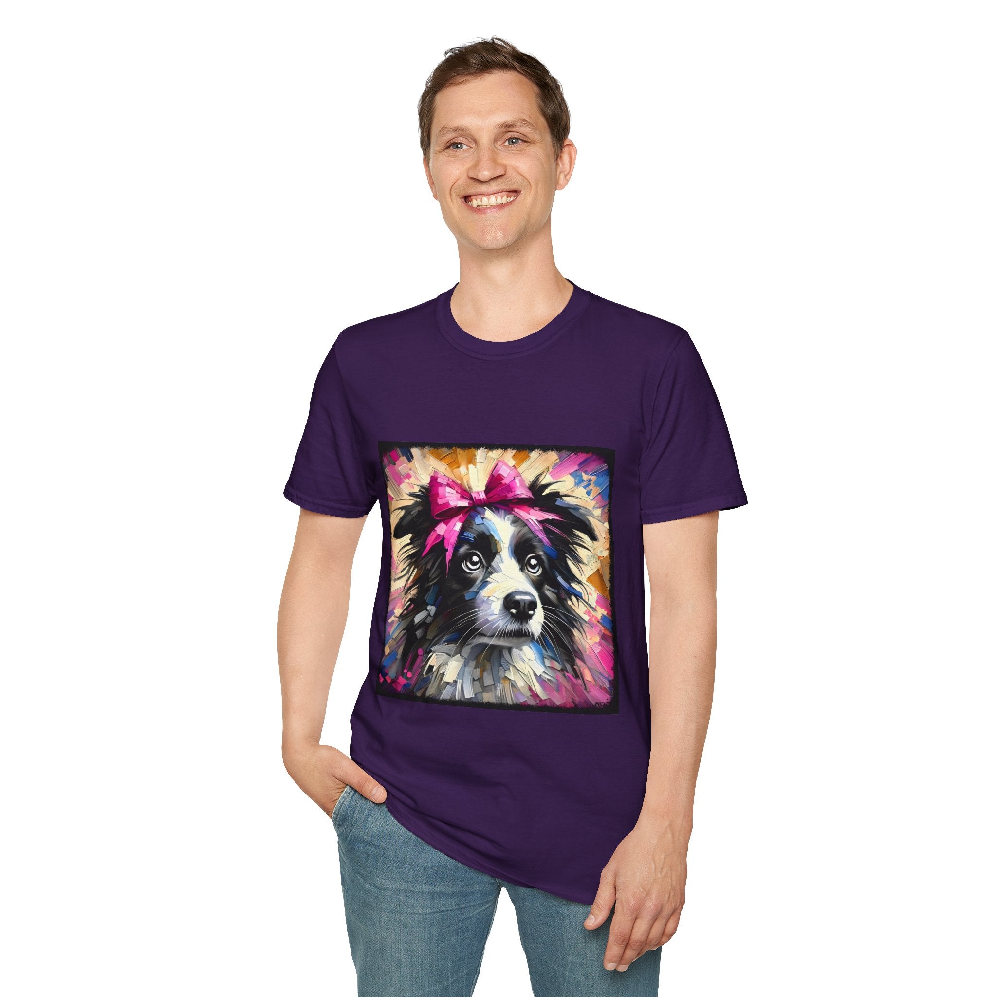 Border Collie Pink Bow Classic | Unisex Dog T-Shirt