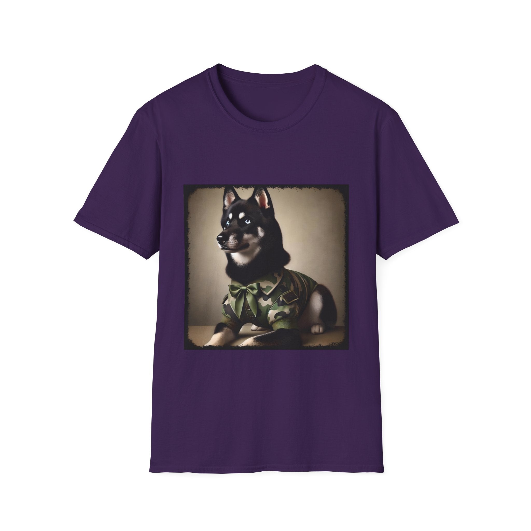 Siberian Husky Green Camo Cutie  | Unisex Dog T-Shirt