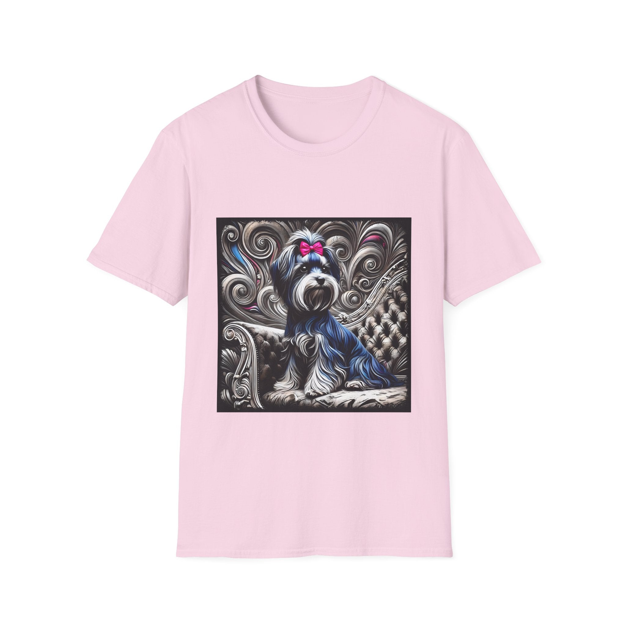Havanese B&W Pink Bow |  Unisex Dog T-Shirt