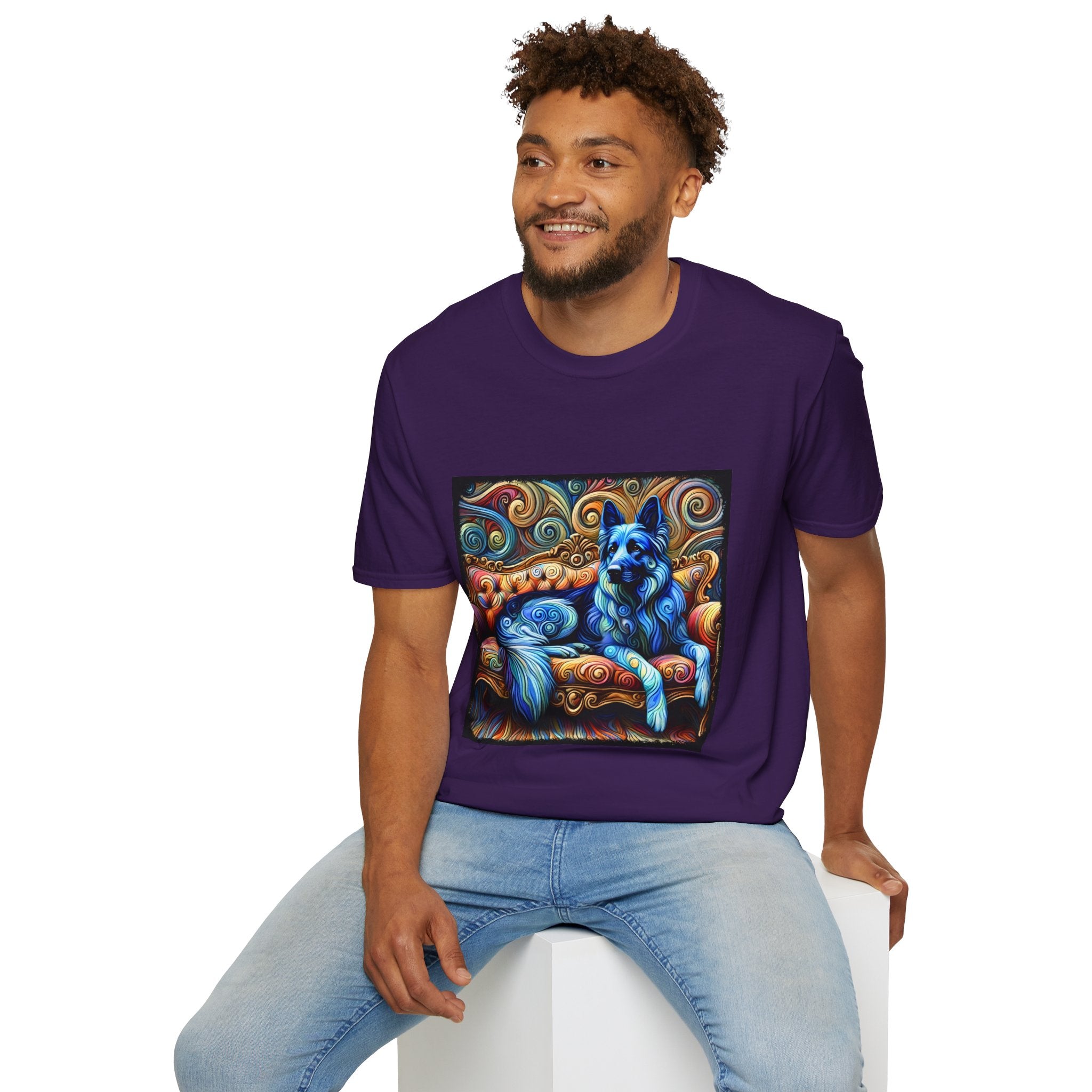 German Shepherd Blue Swirl | Unisex Dog T-Shirt